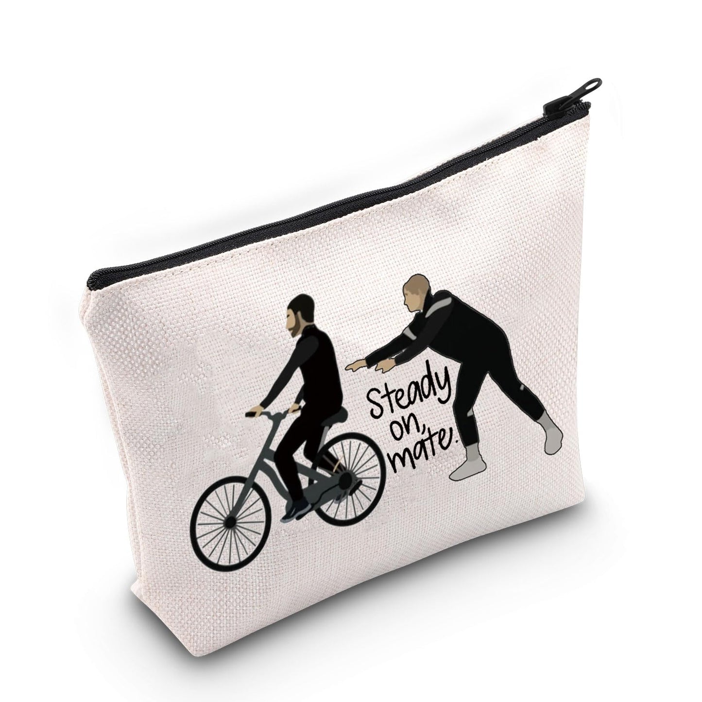 WCGXKO TV Show Inspired Steady On Mate Roy Kent Jamie Tartt Canvas Makeup Bag for Fans (Steady on)
