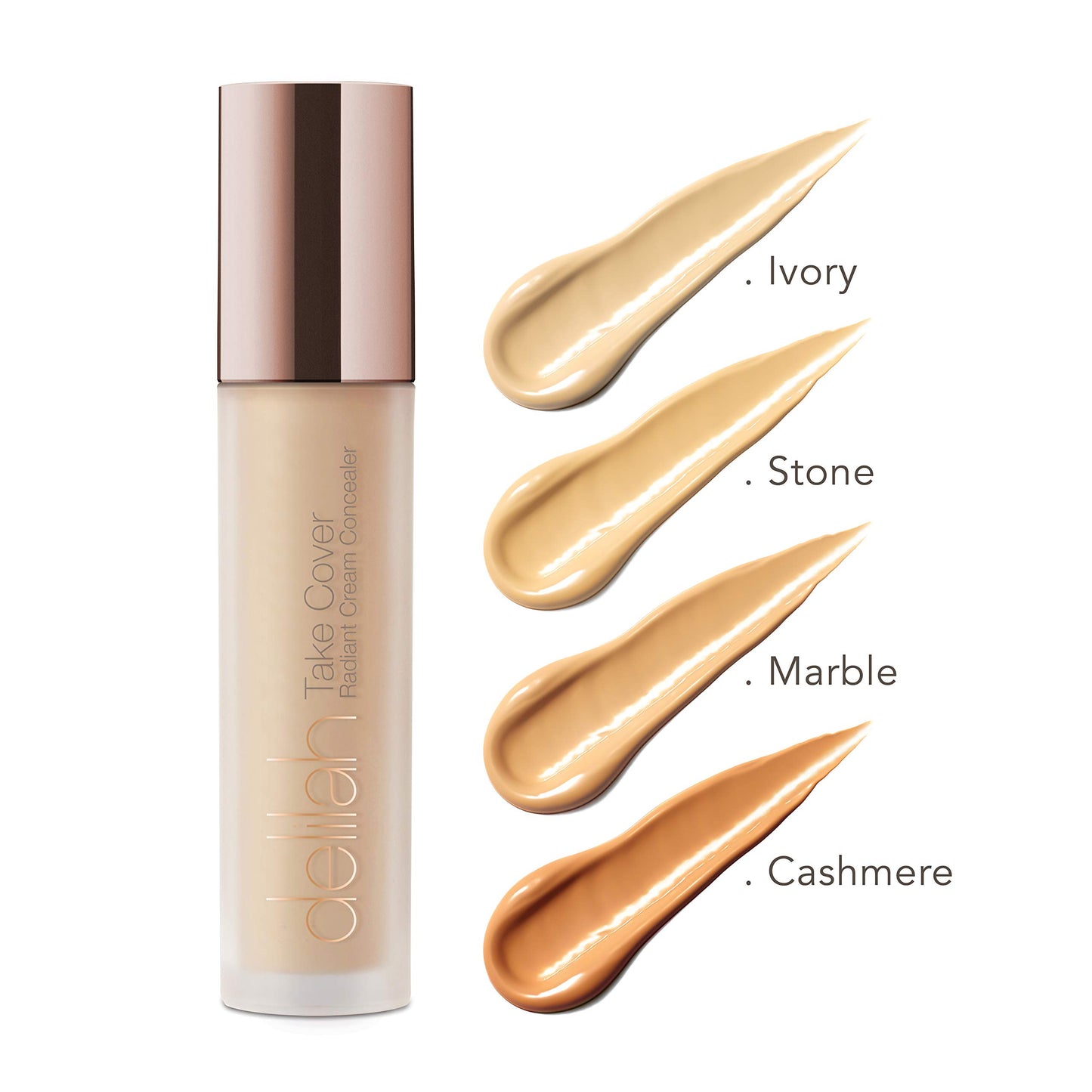 delilah - Take Cover Radiant Cream Concealer - Marble - Easily Blendable, Hydrating, Long-Lasting, Light Reflecting, Imperfections Corrector - Enriched with Vitamin E - Medium to Full Coverage-0.12 Oz