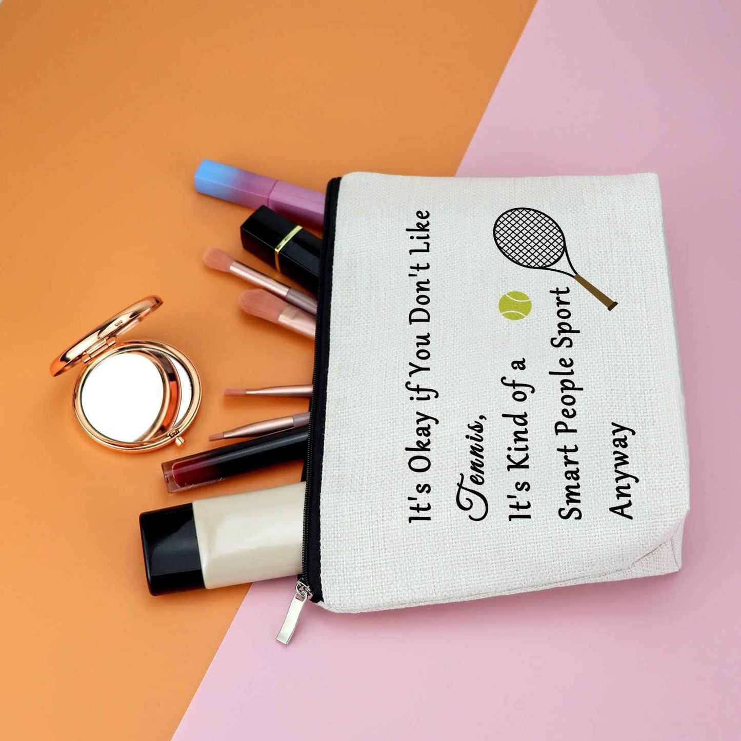 Funny Tennis Lover Gift Makeup Bag Tennis Player Gift Cosmetic Bag Tennis Bag Inspirational Gift For Tennis Player Tennis Gifts For Her Graduation Gift For Tennis Girl Cosmetic Pouch Christmas Gift