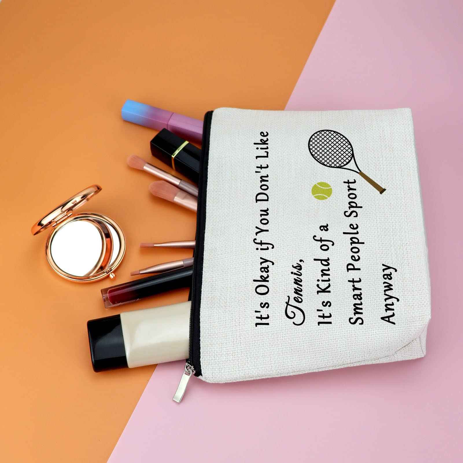 Funny Tennis Lover Gift Makeup Bag Tennis Player Gift Cosmetic Bag Tennis Bag Inspirational Gift For Tennis Player Tennis Gifts For Her Graduation Gift For Tennis Girl Cosmetic Pouch Christmas Gift