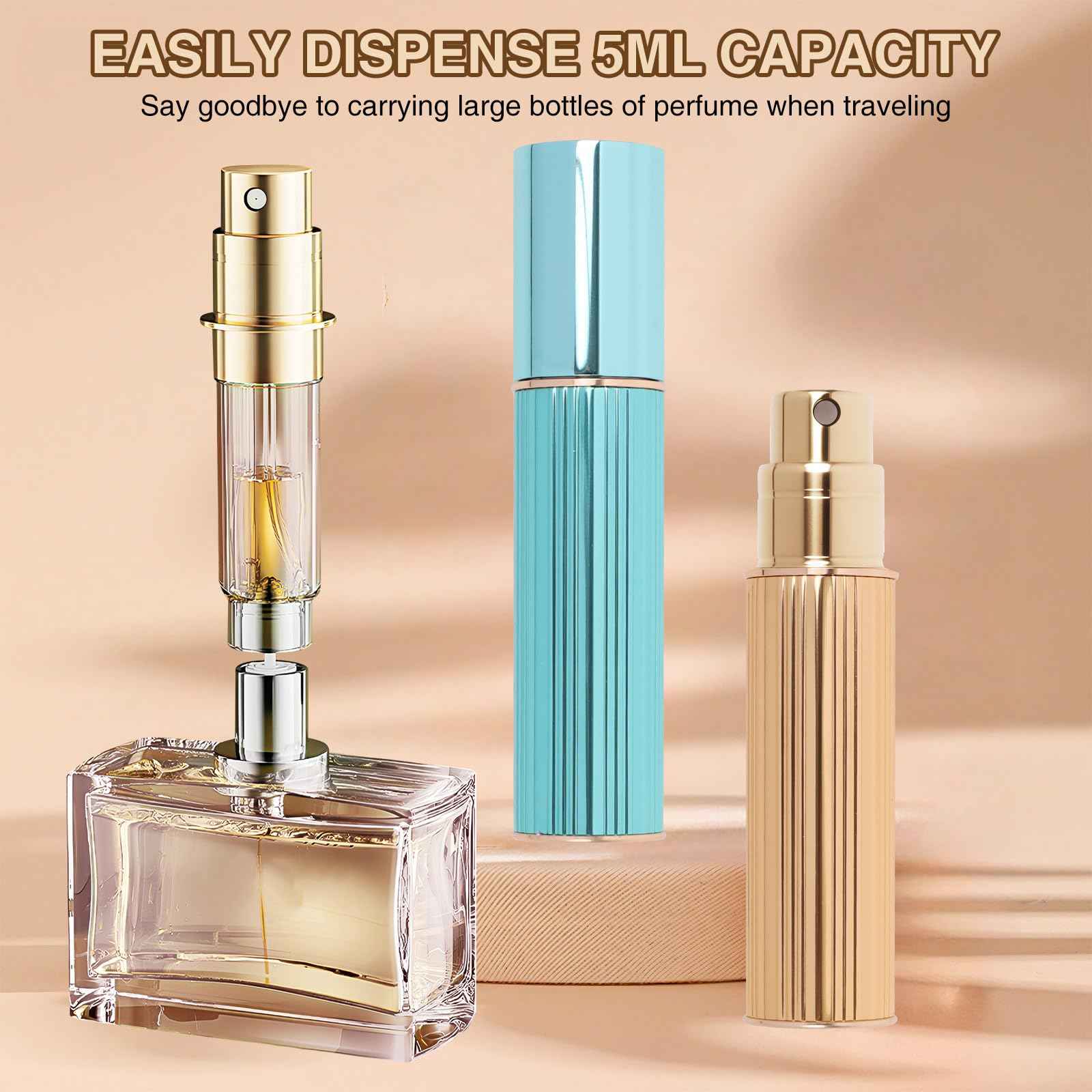 VZYUVY 4 Pcs Refillable Perfume Bottle Travel, Perfume Travel Atomizer, Mini Cologne Dispenser for Women Men