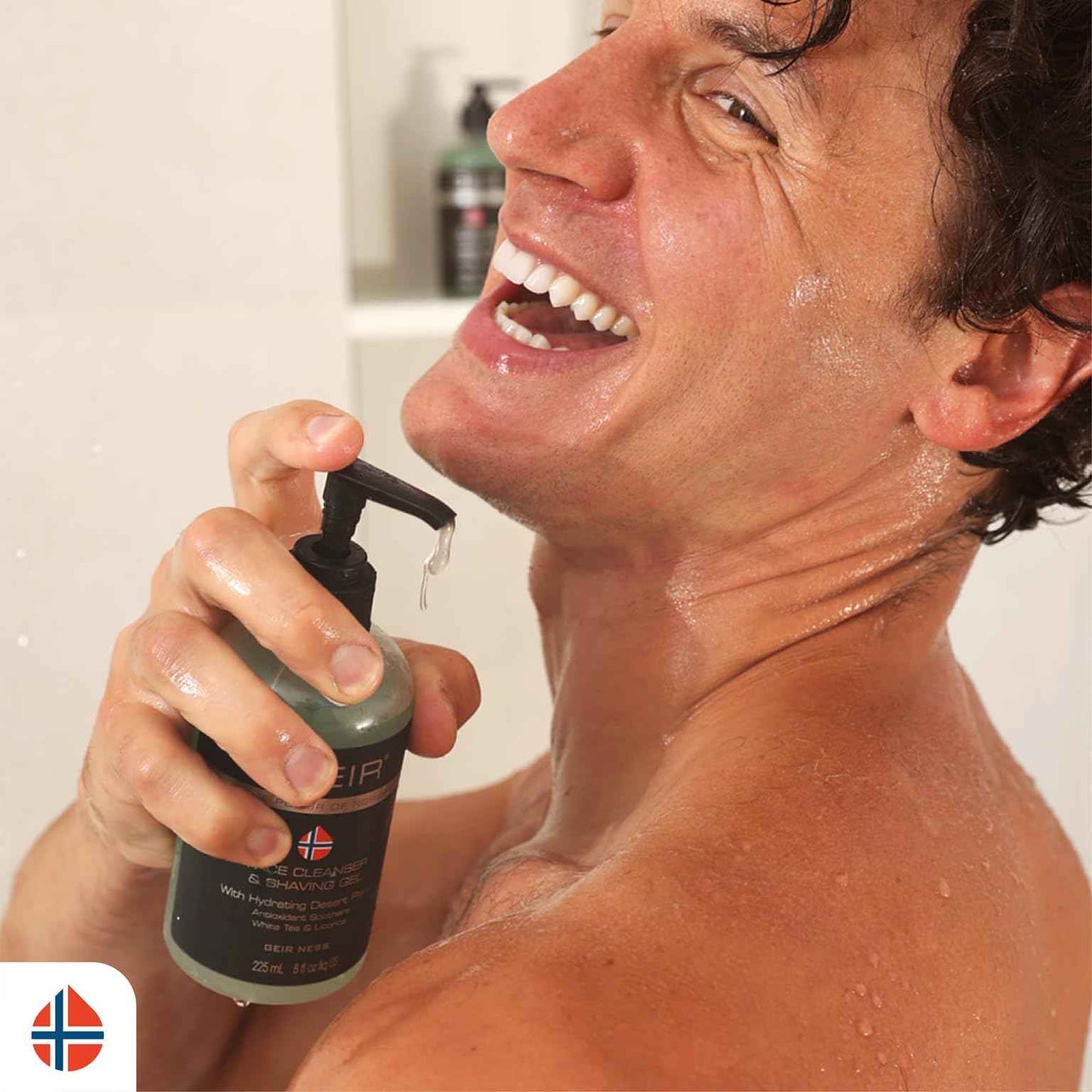 Geir Ness Face Cleanser & Shave Gel for Men - Contains Arctic Algae & Minerals - Moisturizing Deep Cleansing Face Wash