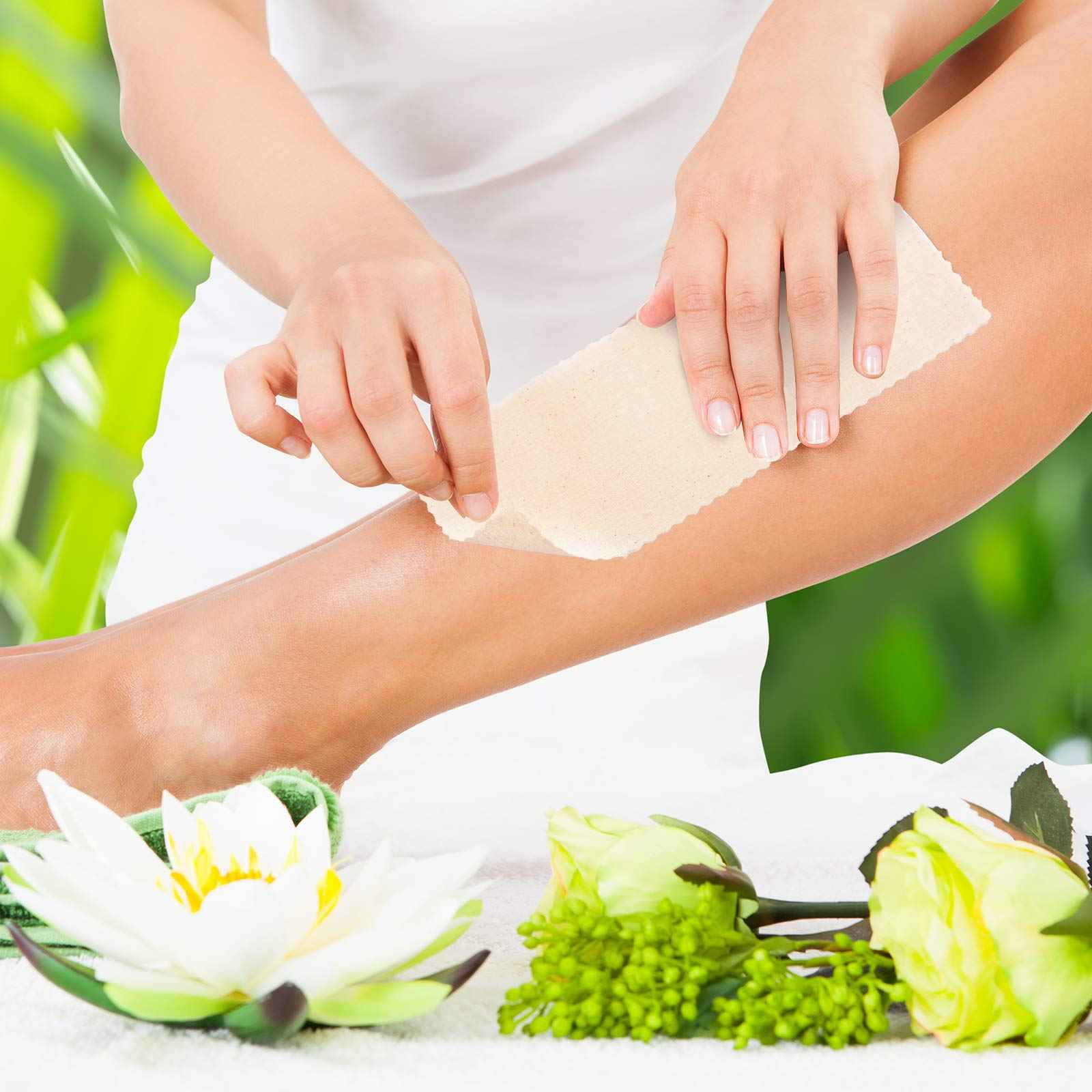 Maitys 600 Pieces Body and Facial Muslin Strips for Hair Removal Natural Muslin Epilating Strips 2.8 x 7.9 Inches Large Bulk for Women and Men