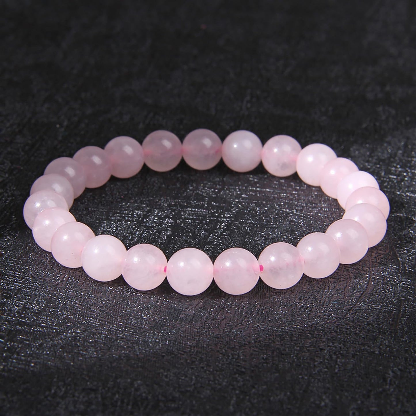 Rose Quartz Bracelets for Women 8mm Handmade Stretch Bracelet Pink Quartz Bracelet Natural Stone Crystal Beaded Bracelet Healing Bracelets Rose Quartz Jewelry for Women Girls