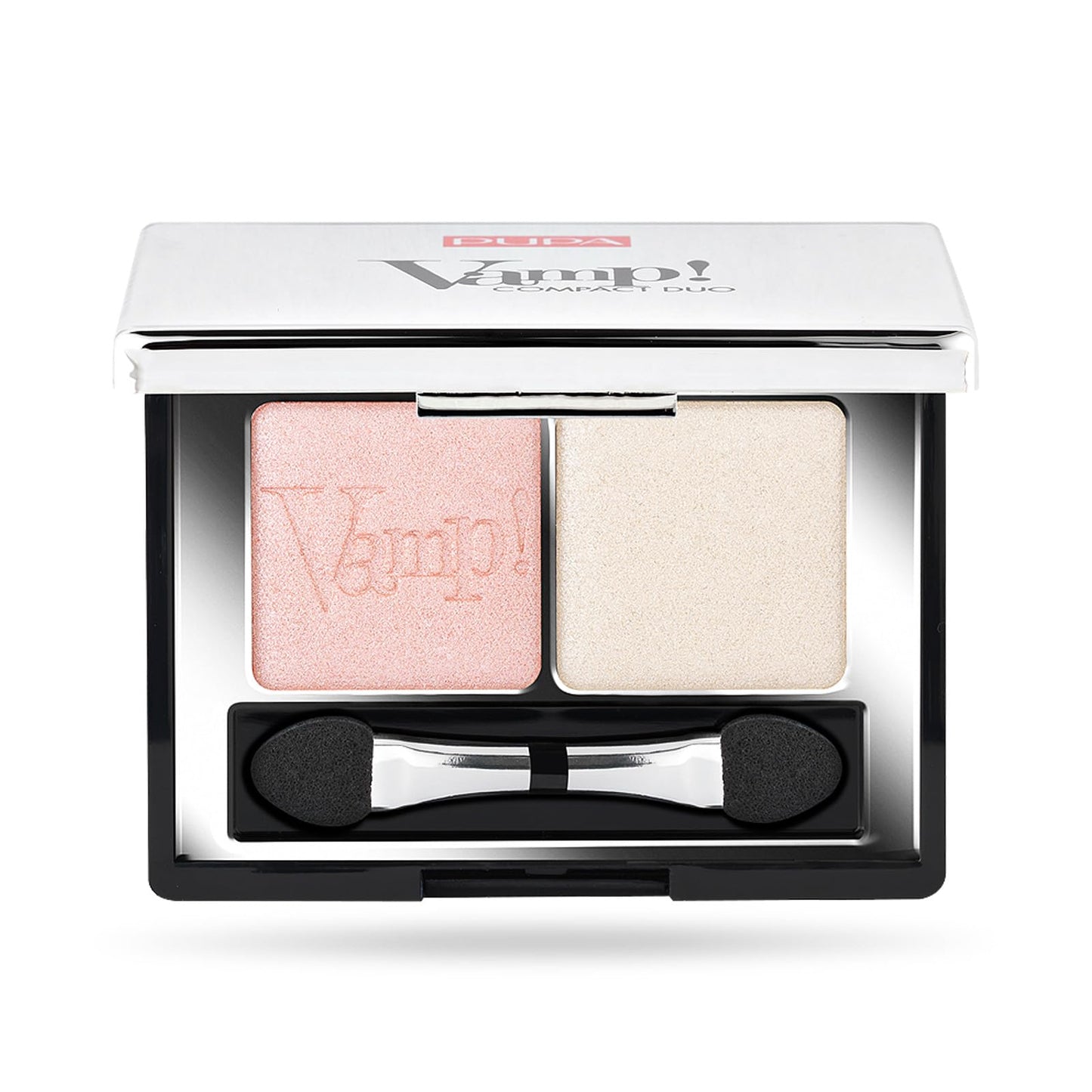 Pupa Milano Vamp! Eyeshadow Compact Duo 001 Rose Perlage - Light, Smooth, Blendable, Cream Compact Shadow - Stunning, Colorful, Pigmented Shade - Paraben-Free Formula - 0.078 oz