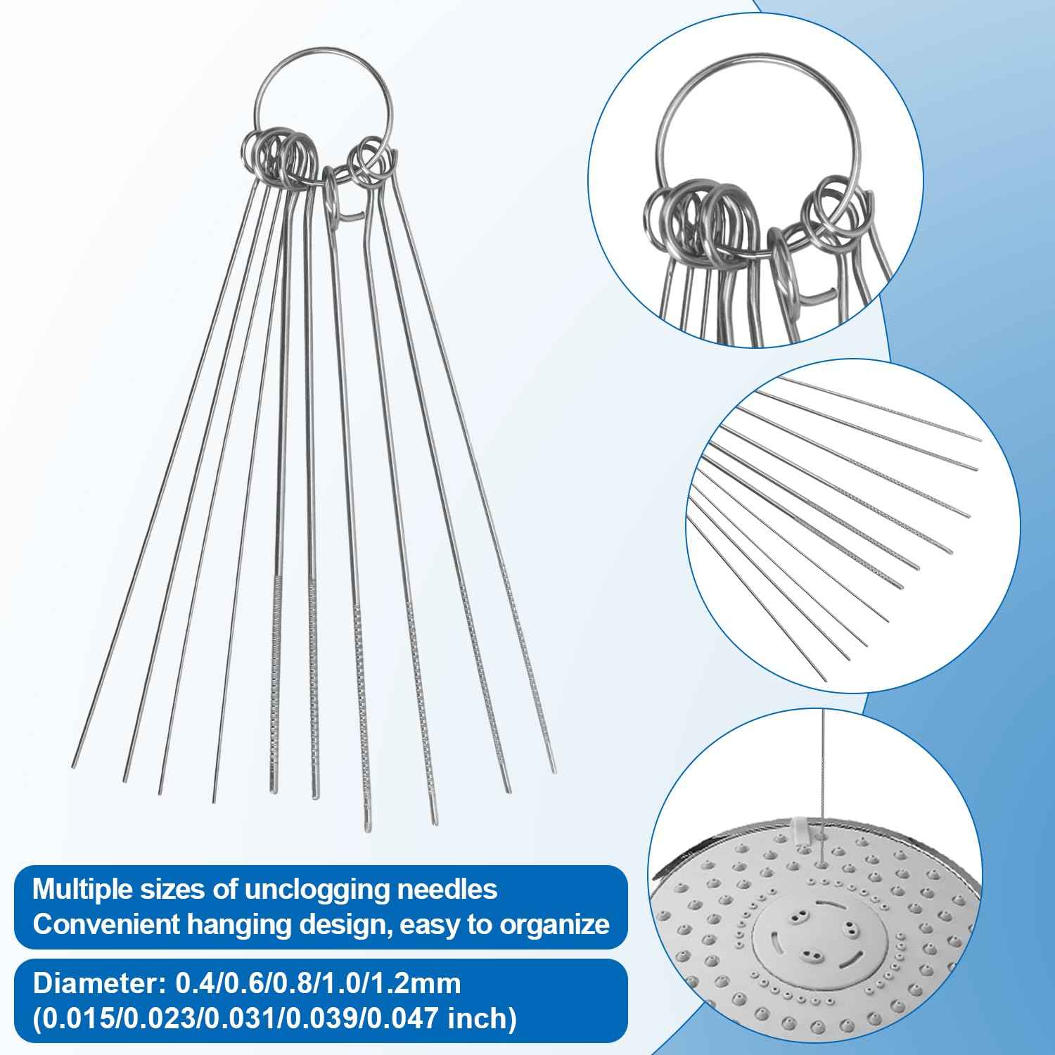 30pcs Shower Head Cleaner Tools, Shower Head Cleaning Brushes Multi-Sized Shower Head Cleaner Picks for Small Hole Anti-Clogging Cleaning Brush for Gap Nozzle Slot (Green)