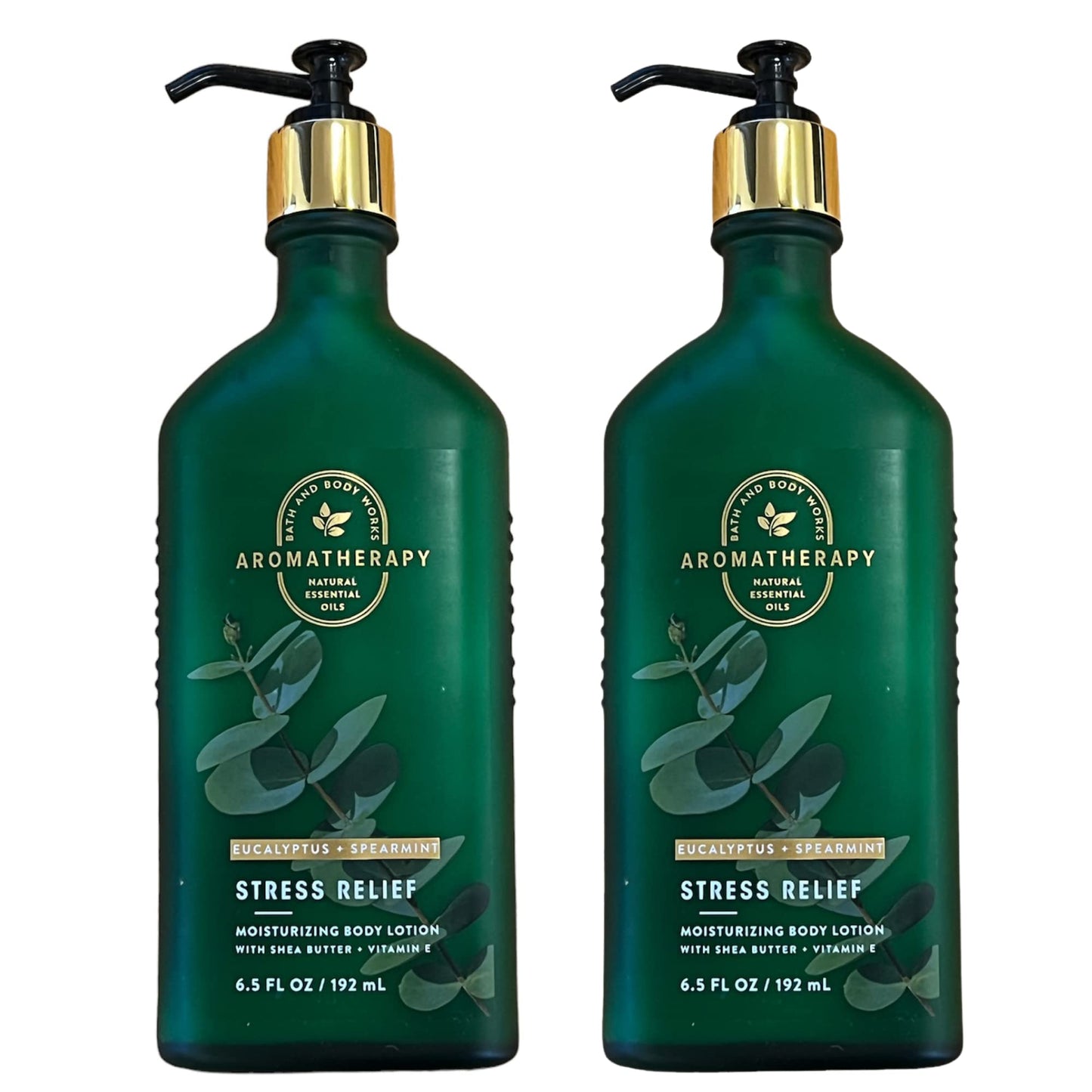 Bath and Body Works Stress Relief Eucalyptus Spearmint Gift Set of 2-6.5 Ounce Moisturizing Body Lotion with Shea Butter and Vitamin E