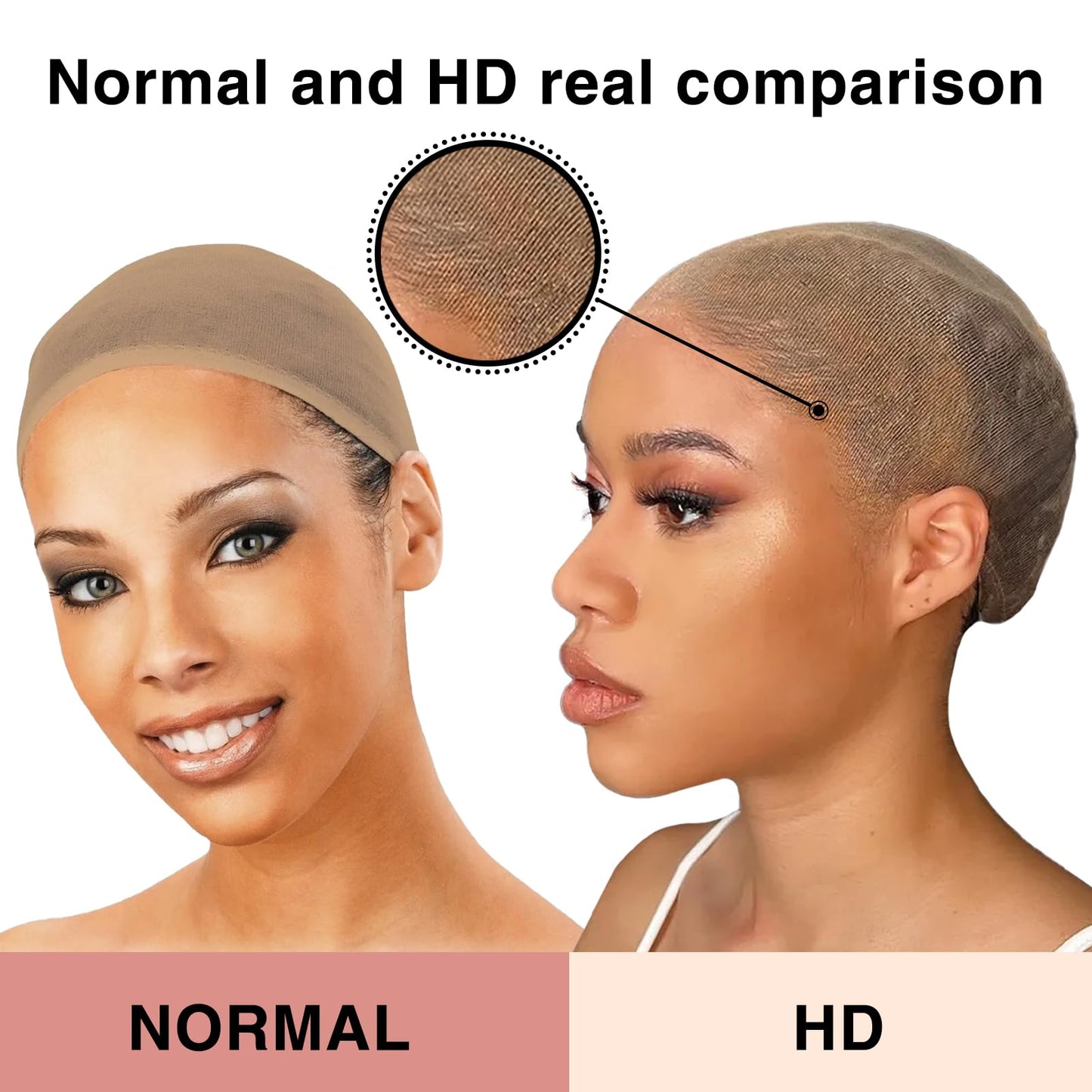 WEEWEE 12pcs HD Wig Cap,Invisible Real HD Wig Cap for Lace Front Wig,Skinlike Transparent Breathable Nylon Wig Caps for Women Bald Cap for Wigs Stocking Caps for Wigs Wig Accessories (12Pieces/6Pack)