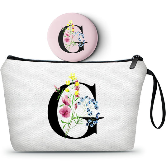 SEAMOON Friend Gifts for Women,Monogram Gifts,Mom Birthday Gift,Birthday Gifts for Sister From Sister,Gifts for Women Birthday Unique,Personalized Makeup Bag with Mirror,Small Gifts for Women,(G)