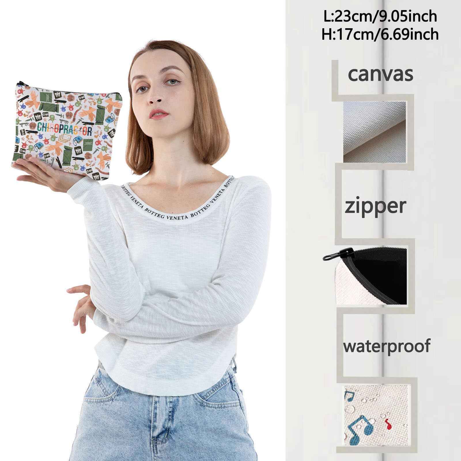 WZMPA Chiropractor Cosmetic Bag - Chiropractic Assistant Gifts Makeup Zipper Pouch for Merchandise
