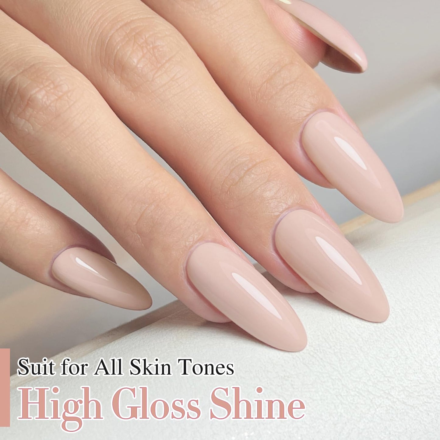 Double Rhythm Translucent Gel Polish Sheer Neutral Natural Light Milky Same Color Same Bottle 15ML Jelly UV Nail Polish Nail Art DIY at Home (Nude Beige-A1119)