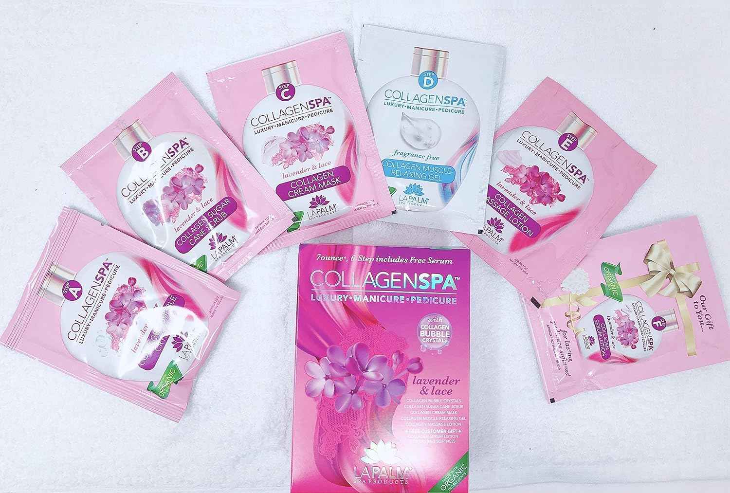 LaPalm Collagen Spa Luxury Manicure and Pedicure with Collagen Bubble Crystals - Mix of 6 Scents