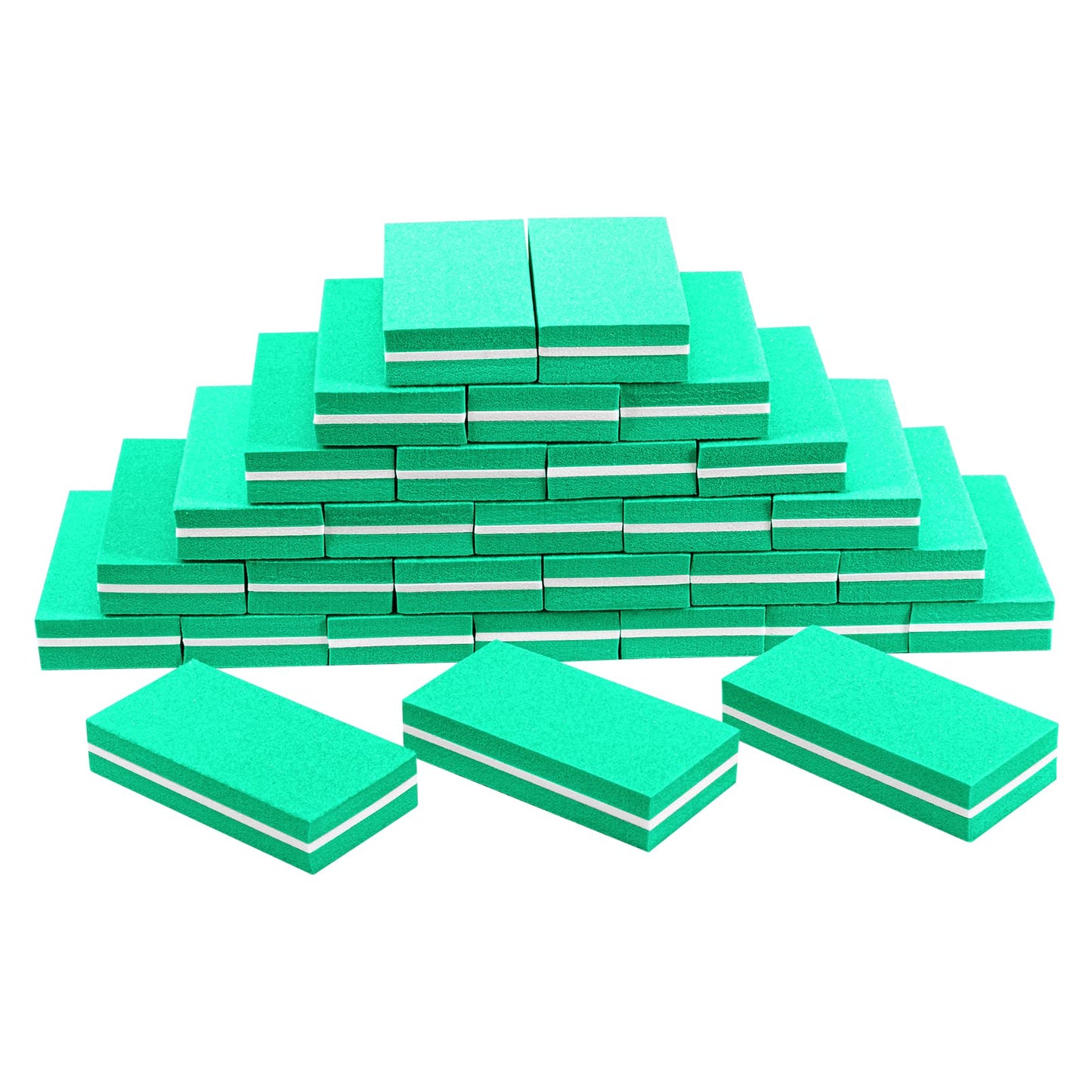 Diesisa Buffer Block Nail File, 100/180 Grit Sponge Nail Buffers for Acrylic Nails, Mini Buffing Block Double Sided for Manicure Tools 30 Count - Green