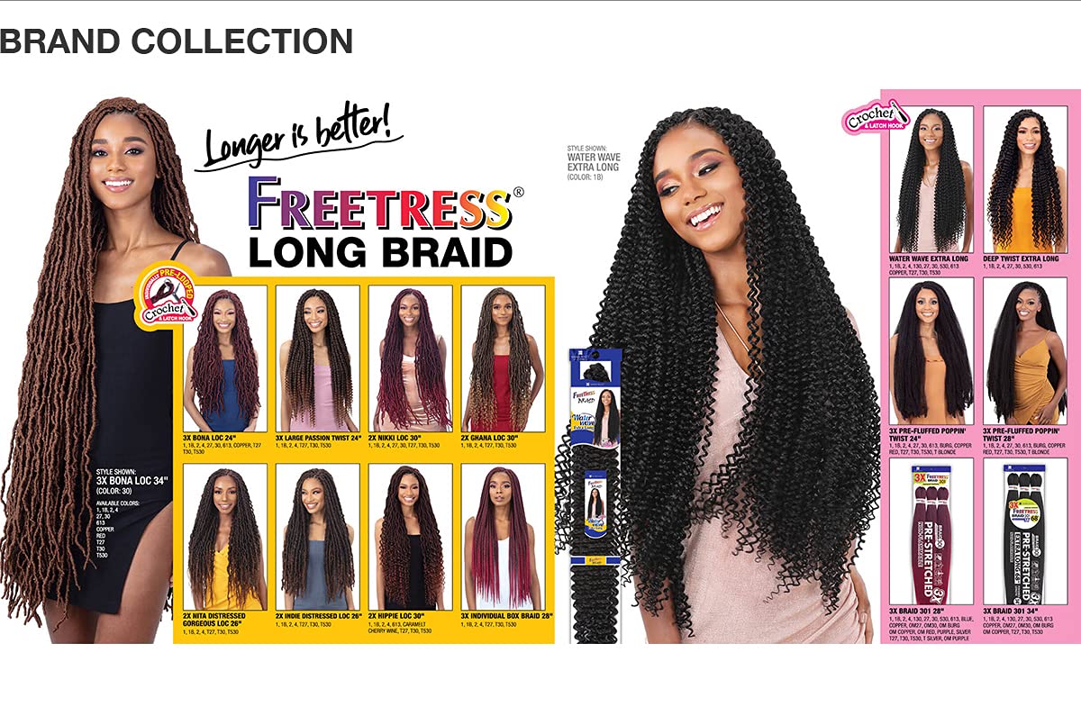 FREETRESS BRAIDS FreeTress Crochet Braids Deep Twist Extra Long (3-pack, 2)