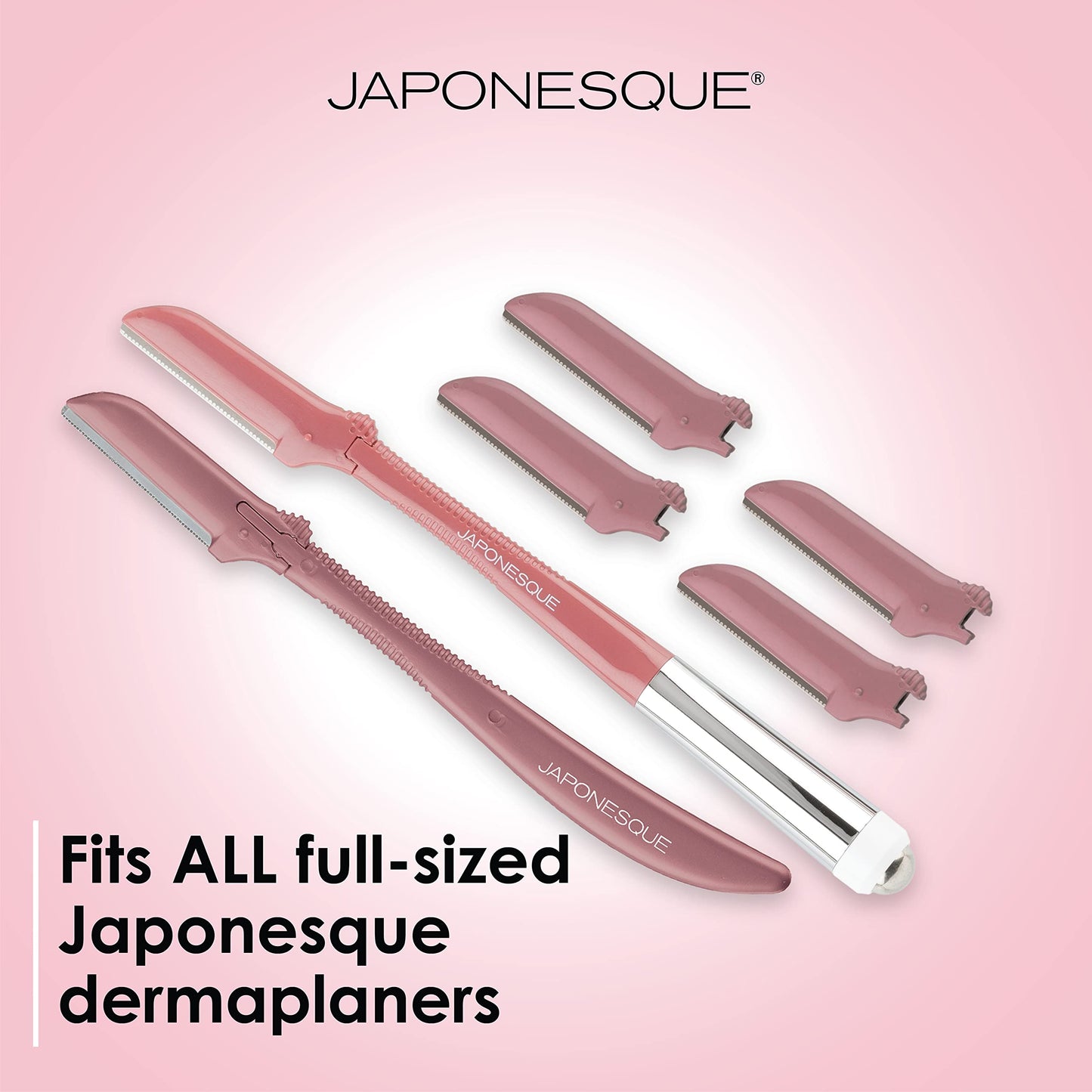 JAPONESQUE Dermaplaner Facial Razors - 3 Piece Set + Dermaplaner Replacement Blades 4-Pack