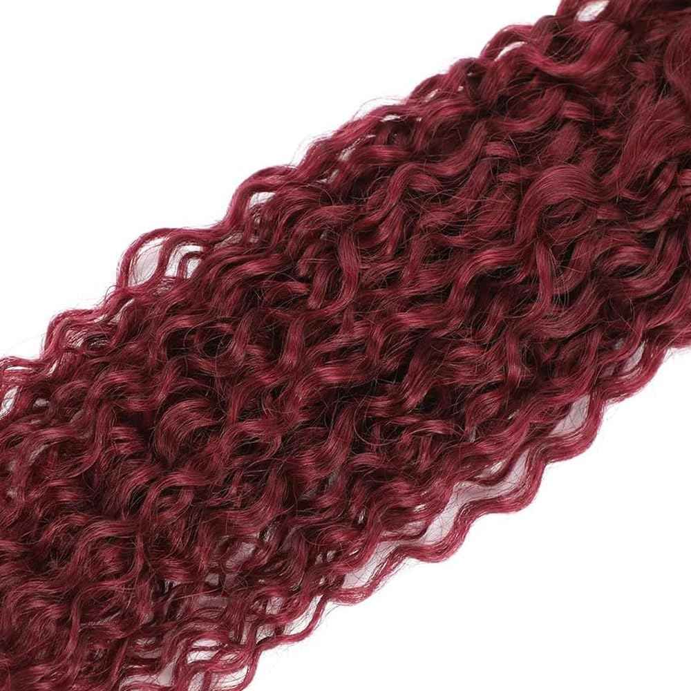 Red Human Hair Bundles Dark Burgundy Water Wave Bundles 99j Human Hair Bundle 16 18 20 inch Mixed Length 300g