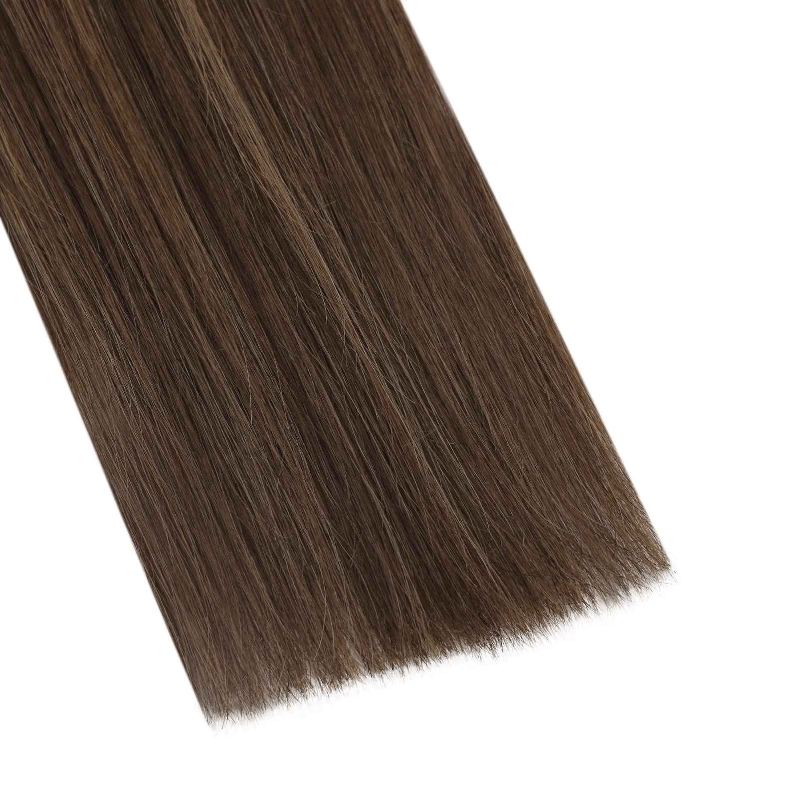 Full Shine U Tip Hair Extensions Real Human Hair 18 Inch Keratin Hair Extensions Utips Balayage Brown Fusion Extensions Natural Straight Remy Hair 50 Grams for Women