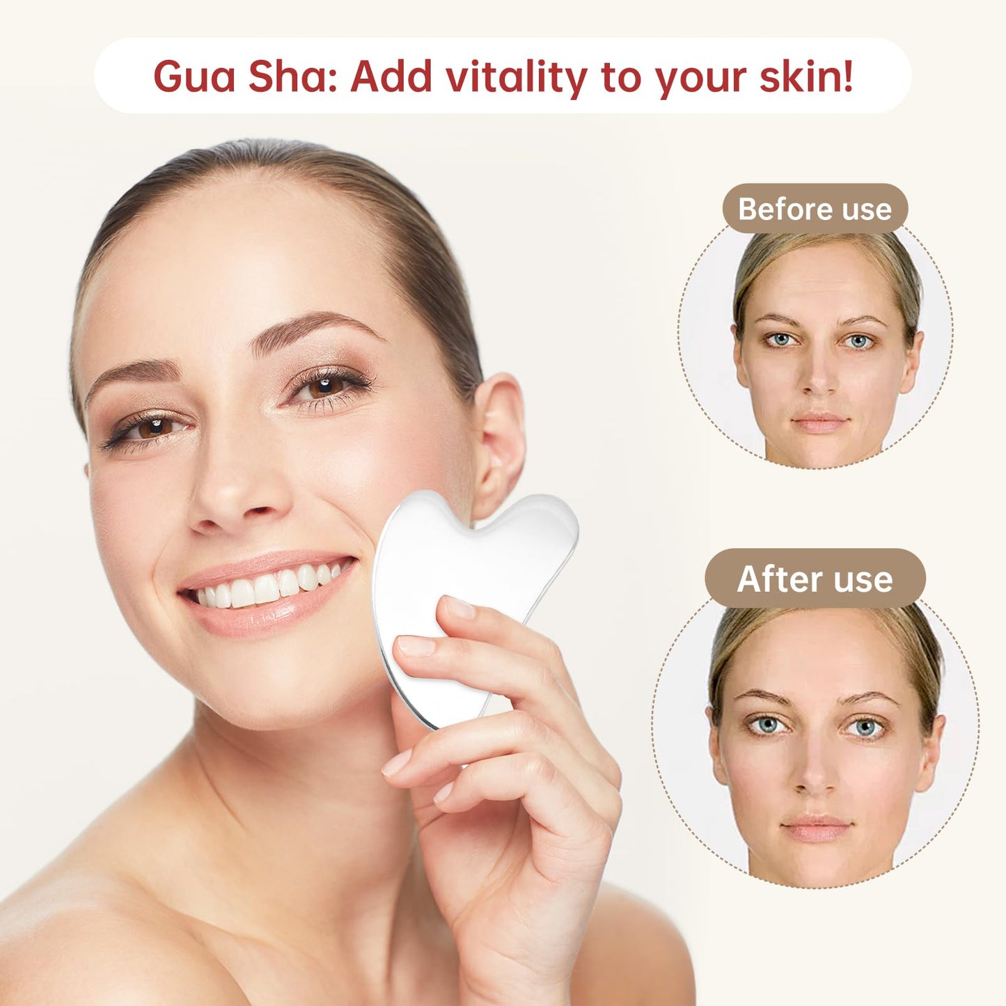 Stainless Steel Gua Sha，Gua sha Facial Tools for SPA Therapy Trigger Point Treatment，Body and Face Gua Sha Stone for Tighten Skin