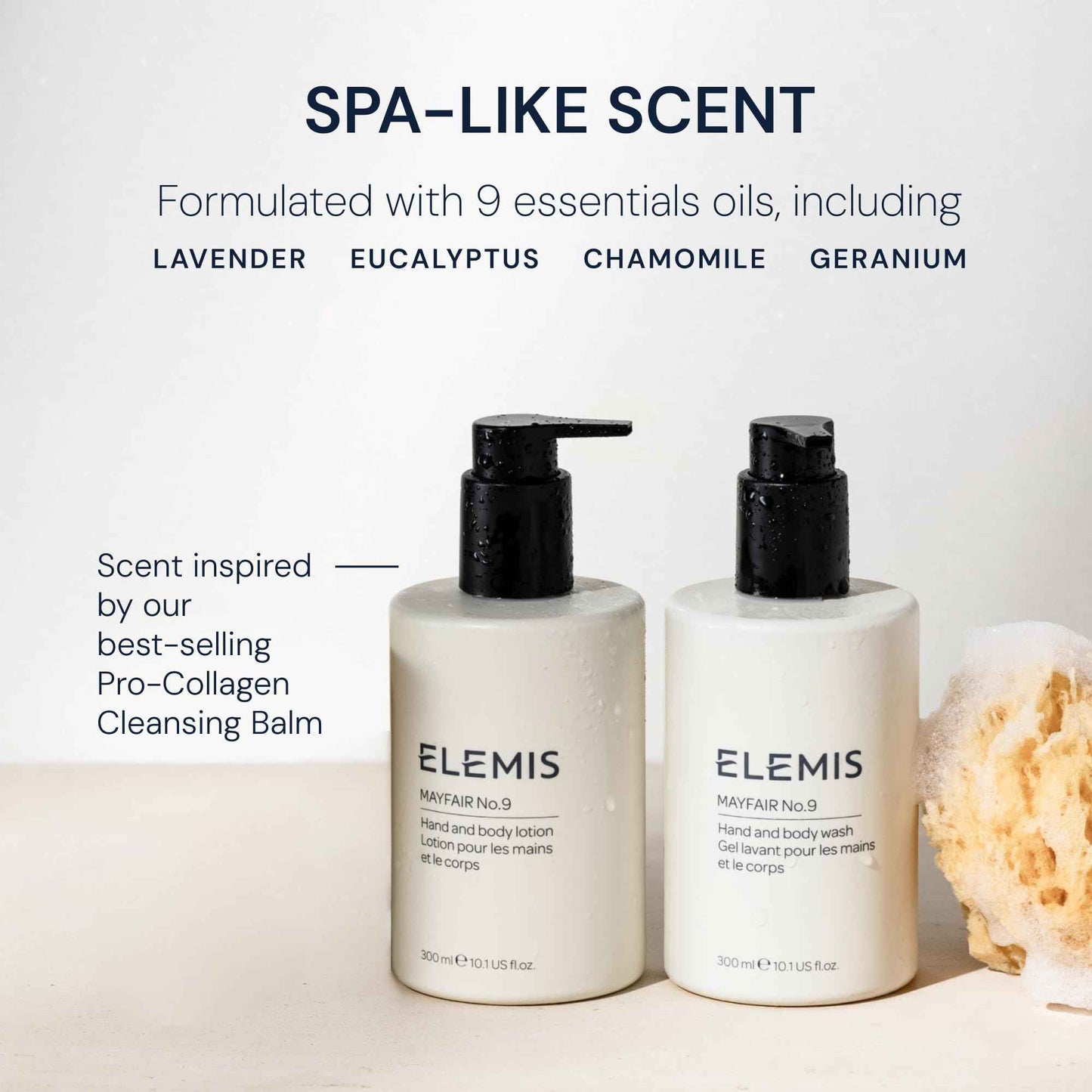 ELEMIS Mayfair No.9 Hand & Body Wash, Cleanses, Hydrates, and Refreshes, 95% Biodegradable, PEG- and SLS-Free, Refillable + Recyclable Bottle, 300ml