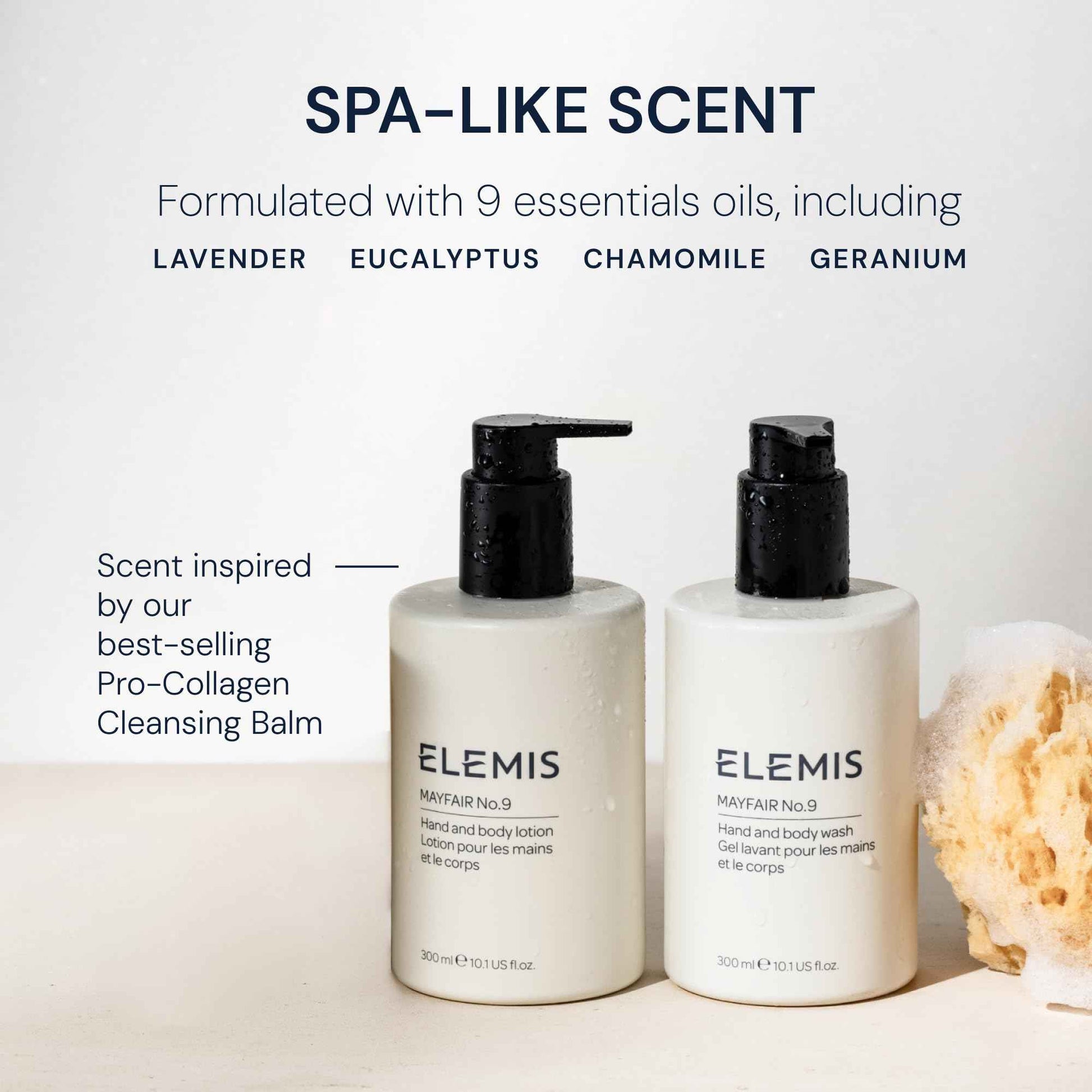 ELEMIS Mayfair No.9 Hand & Body Wash, Cleanses, Hydrates, and Refreshes, 95% Biodegradable, PEG- and SLS-Free, Refillable + Recyclable Bottle, 300ml