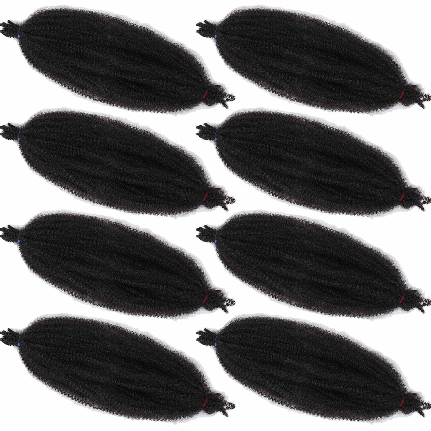 ZRQ 8 Packs Pre-Separated Springy Afro Twist Hair 24 Inch Ombre Marley Crochet Braiding Hair For Distressed Soft Locs Synthetic Hair Extension For Black Women 8 Strands/Pack (1B/30#)