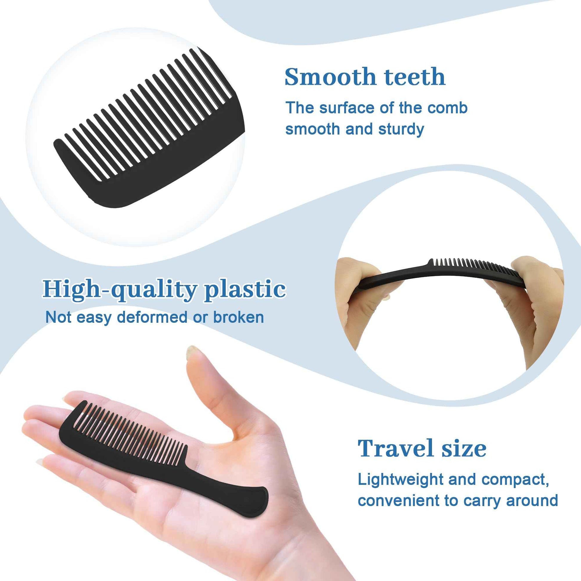 Combs Bulk Individually Wrapped Pocket Travel Hair Combs for Women, Men and Kids, Bulk Comb for Homeless Hotel Shelter Home Charity(black, Pack of 250)