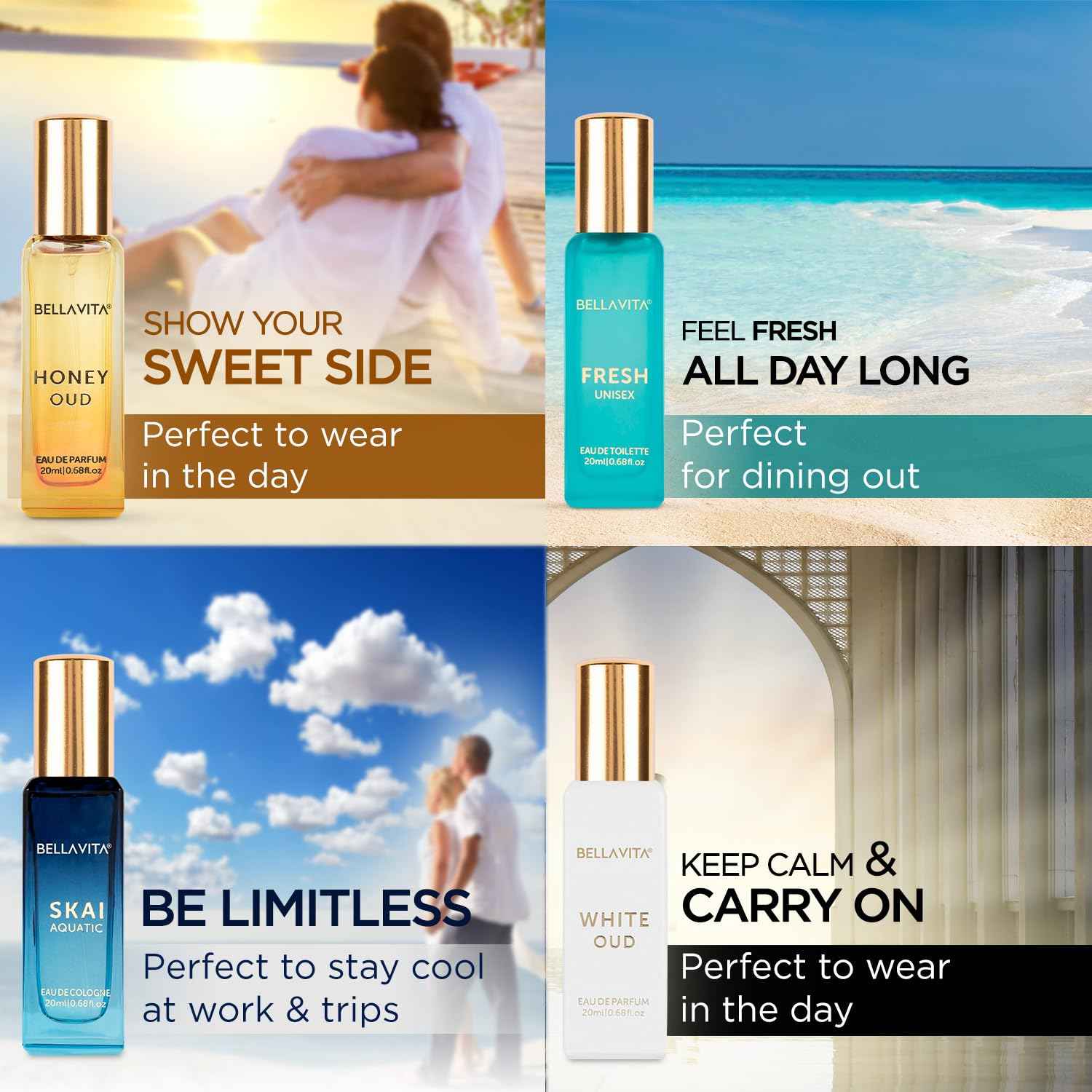 Bella Vita Luxury Gift Set Combo for Women - Date Woman & Women's Gift Set | Pink Pepper, Red Fruit, Jasmine, Oud | Long Lasting Perfume for Women |Vegan & Cruelty free - (4 * 20 ML + 100 ML)