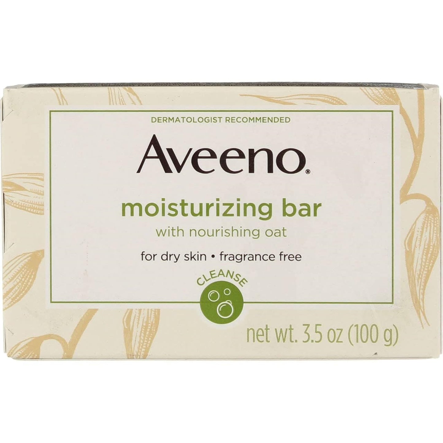 Aveeno Moisturizing Bar with Natural Colloidal Oatmeal for Dry Skin, Fragrance Free, 3 Oz (Pack of 5)