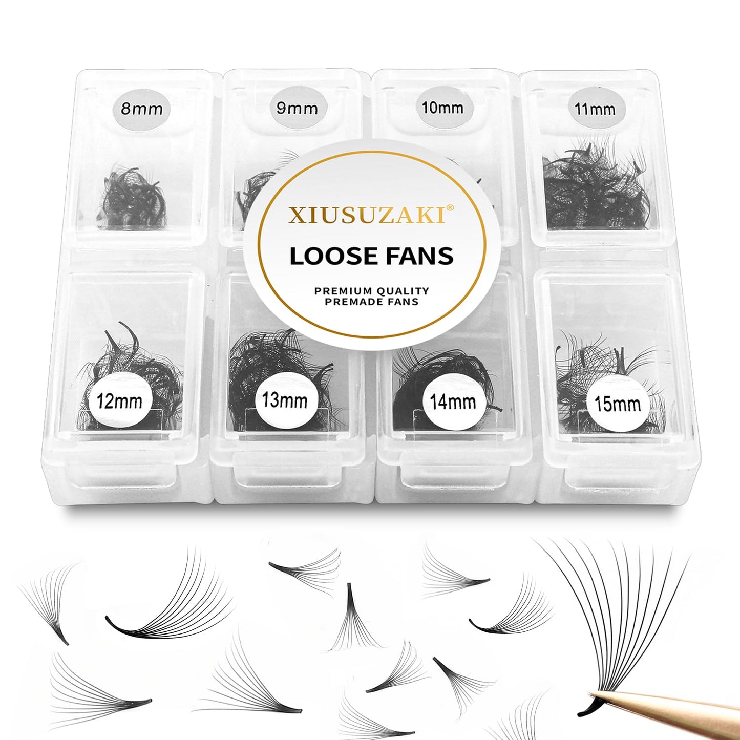 Premade Fans Eyelash Extensions 600 Fans 8D Volume Lash Extensions 0.07 Thickness Eyelash Extension D Curl Premade Lash Fans Mix 8-15mm Fluffy Soft Handmade Loose Fan(600Fans-8D-0.07-D,8-15mm)