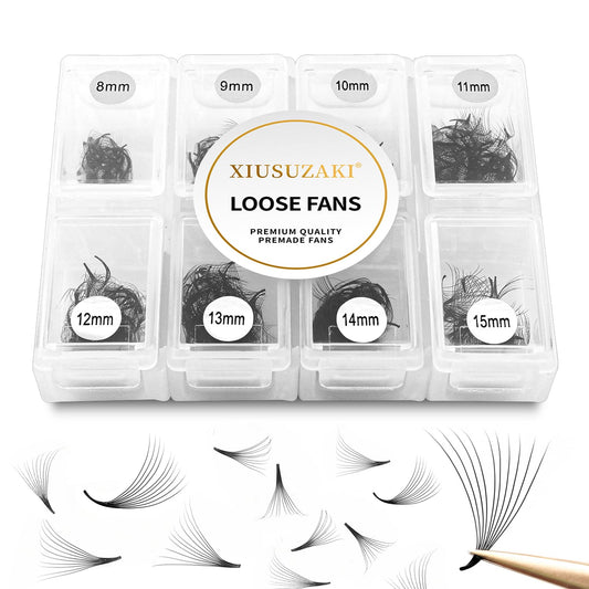 Premade Fans Eyelash Extensions 600 Fans 8D Volume Lash Extensions 0.07 Thickness Eyelash Extension D Curl Premade Lash Fans Mix 8-15mm Fluffy Soft Handmade Loose Fan(600Fans-8D-0.07-D,8-15mm)