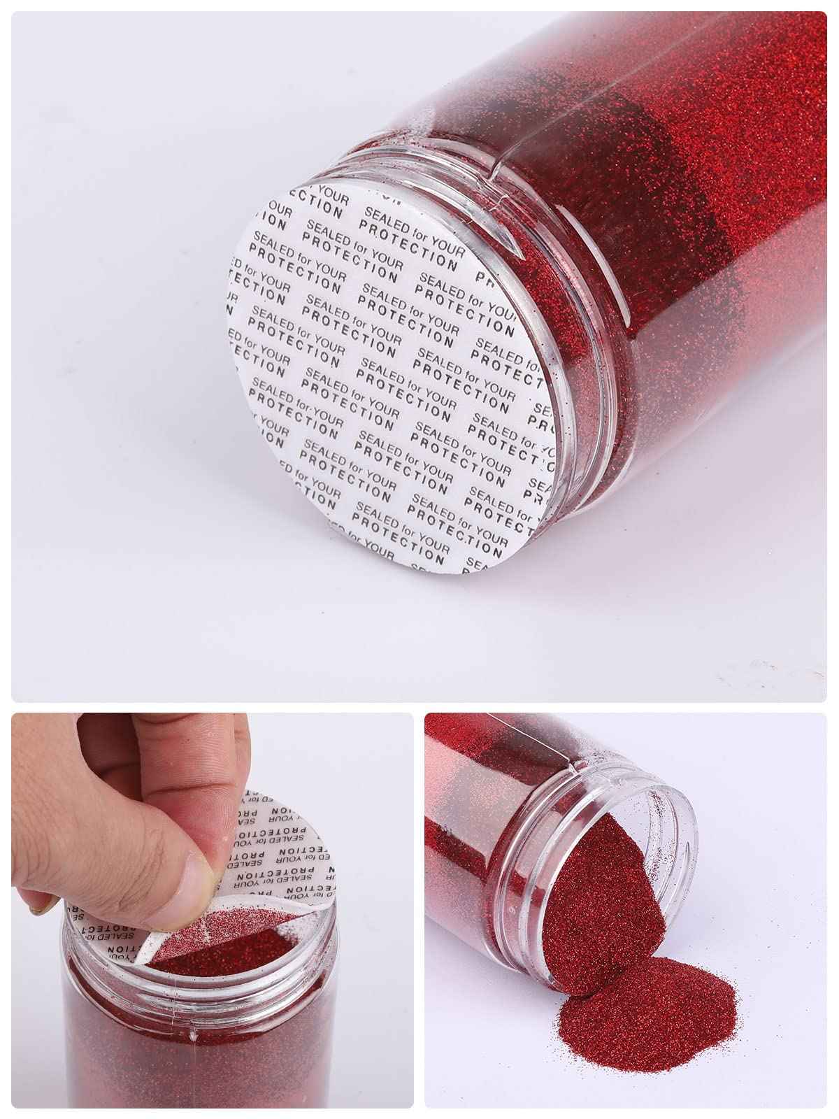 Red Nail Fine Glitter, EBANKU Red Laser Mermaid Manicure Pigment Glitter for Nails Art Resin Craft Supplies, Glitter for Body Nail Face Hair Lip Gloss Makeup 100G