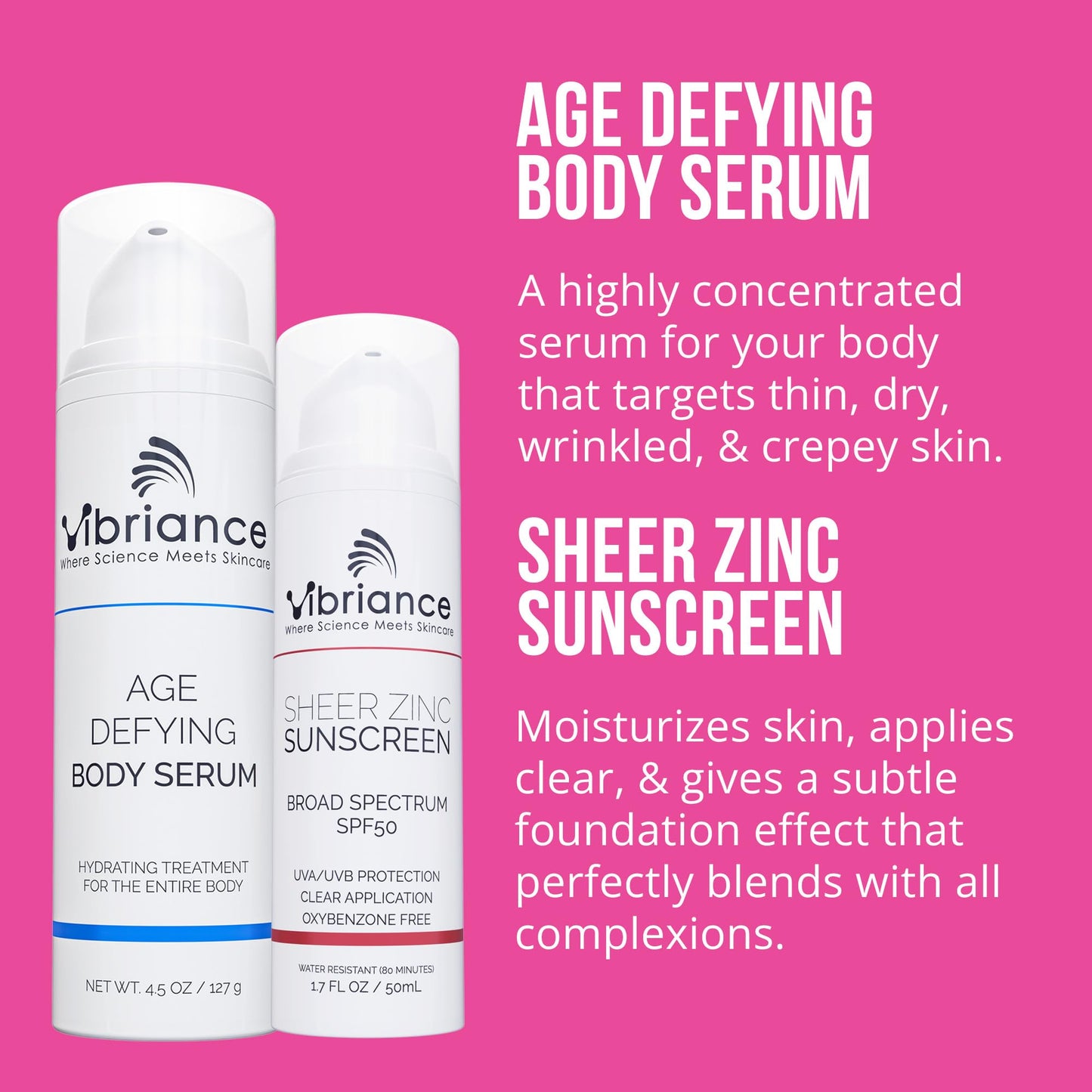 Vibriance Premium Skincare Bundle | Super C All-in-One Serum, Moisturizing Cleanser, Moisturizing Cream, Sheer Zinc Sunscreen, Age Defying Serum | Heal, Hydrate, Protect & Rejuvenate