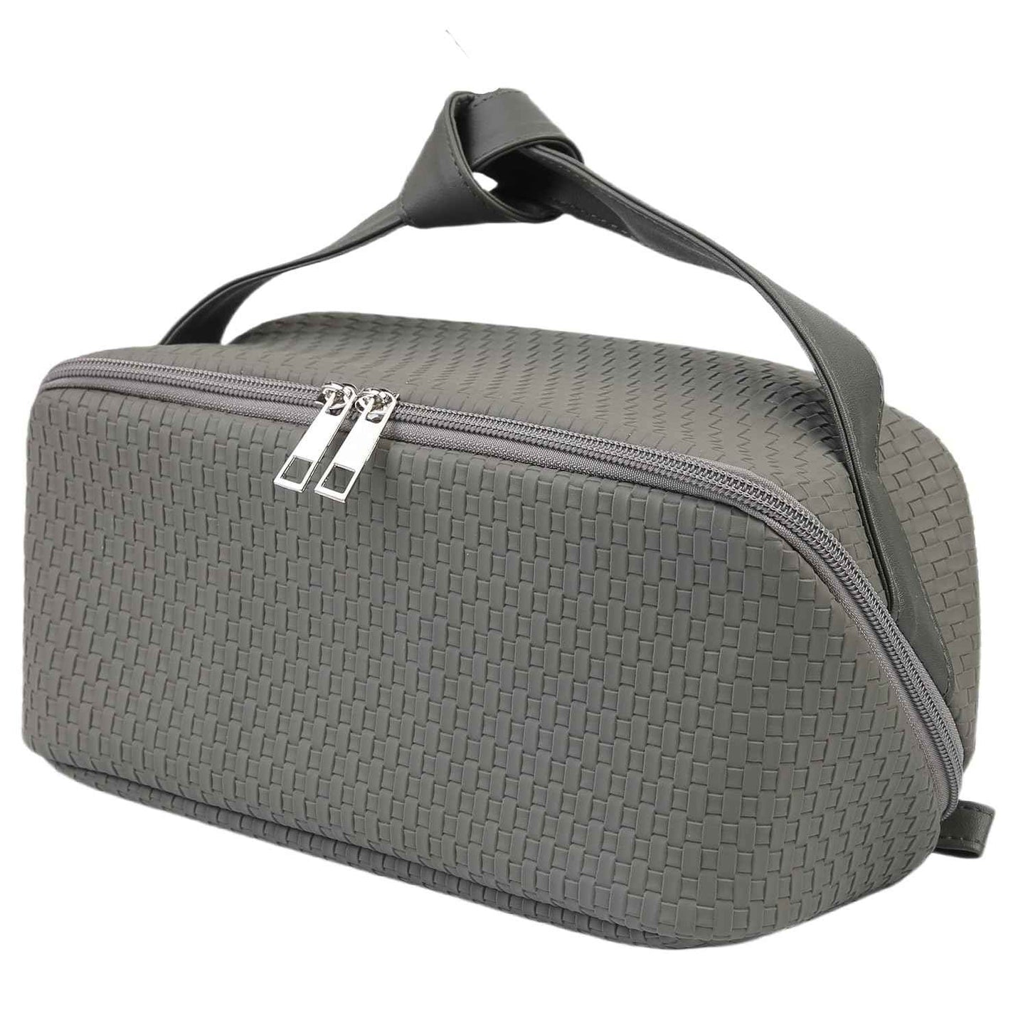 hhhouu Large PU Leather Makeup Bag with Handle, Travel Cosmetic Organizer Case, Waterproof Toiletry Bag, Portable Storage Pouch for Accessories and Brushes, Ideal Gift for Women HO-CB01