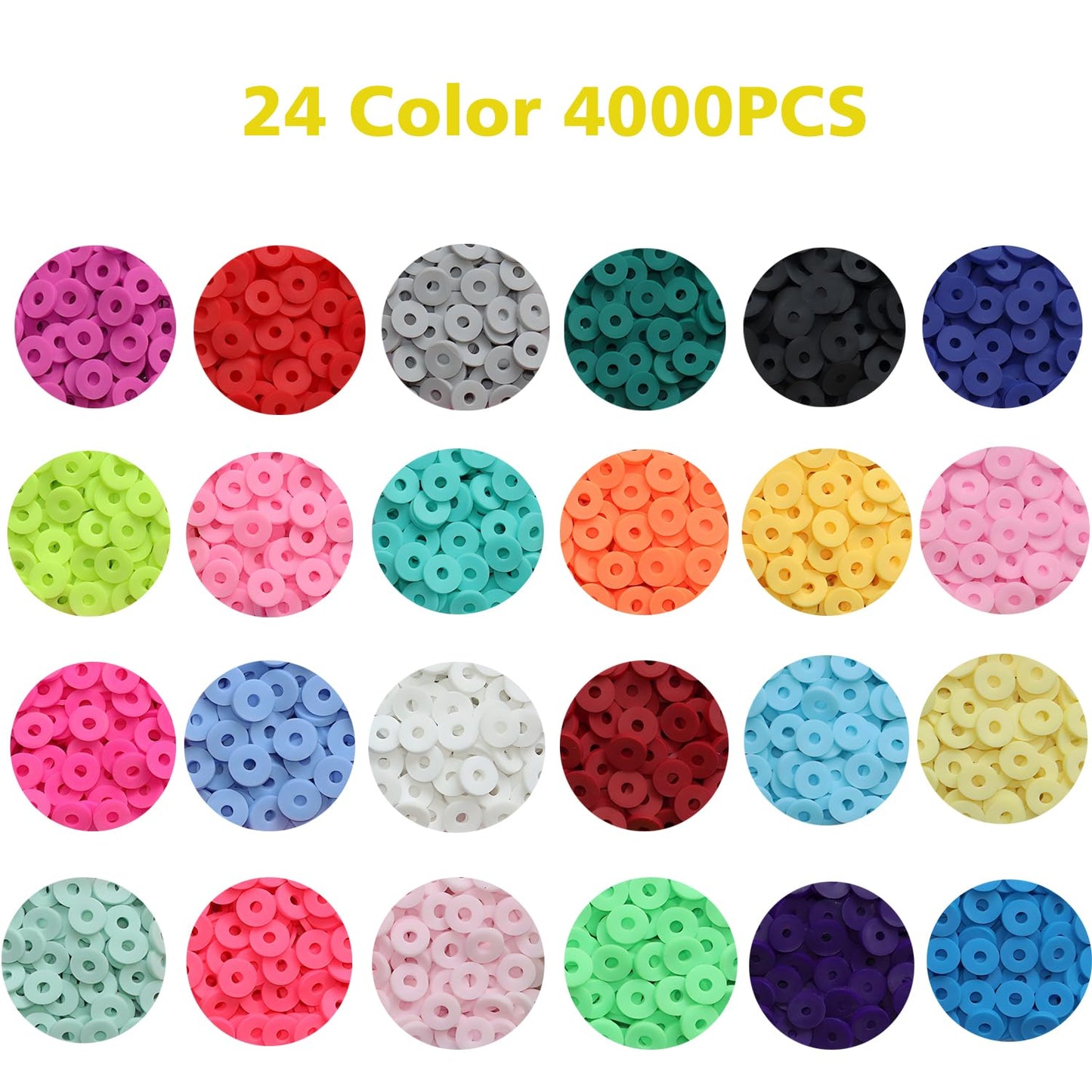 YMSDZHL 15000pcs Clay Beads for Bracelet Making Kit, 96 Colors Spacer Heishi Beads Flat Preppy Beads for Friendship Jewelry Making Polymer Alphabet Letter Beads with Pendant Charms Kits