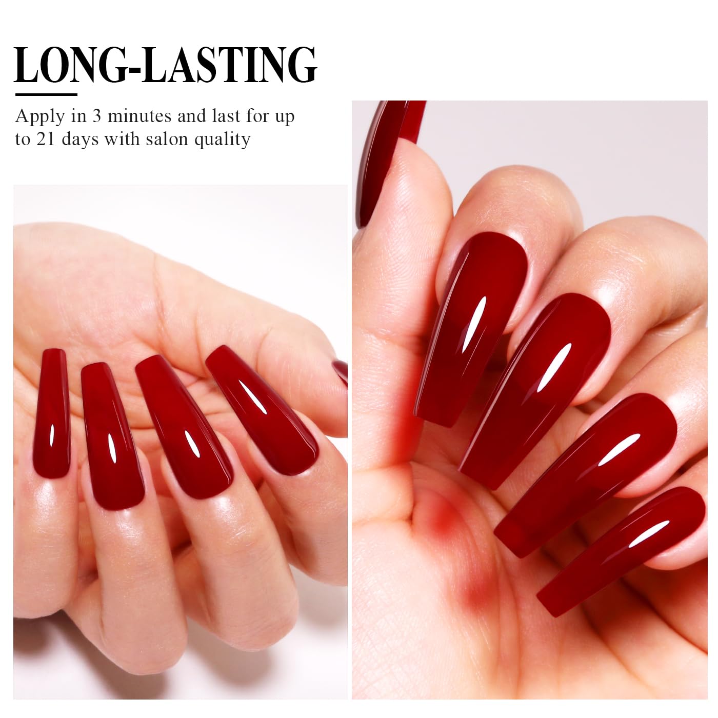 Imtiti Red Gel Nail Polish, 15ML Cherry Dark Red Gel Polish Christmas Red Gel Nail Polish Soak Off LED UV Nail Autumn Winter Gel Polish DIY Nail Art Starter Manicure Salon Gel Nail Kit