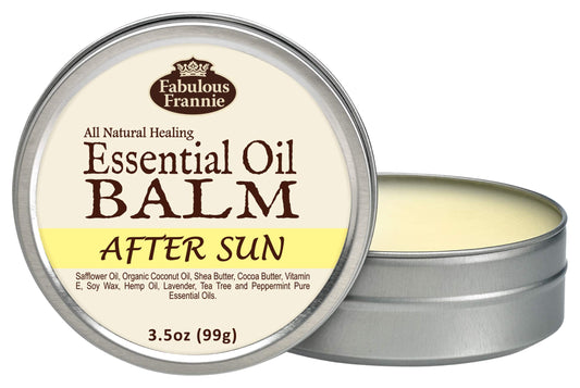 Fabulous Frannie After Sun All Natural Essential Oil Healing Balm made with Organic Coconut Oil, Shea Butter, Cocoa Butter, Vitamin E and Hemp Oils 3.5oz Tin