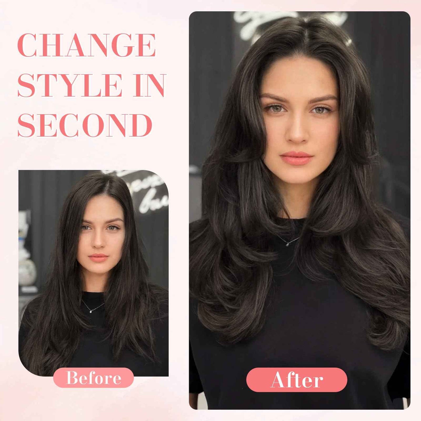 S-noilite Hair Toppers for Women Real Human Hair,Upgrade Base 360 3D Clip in Toppers for Women with Side Bangs HairPieces Clip on Bangs(Natural Black,11inch)