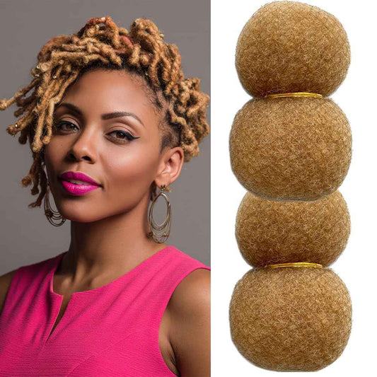 Tight Afro Kinky Human Hair for Dreadlocks,Ideal for Making Locs,Repair Extensions,Twist or Braids 2 Bundles/Package Honey Blonde #27 8inch