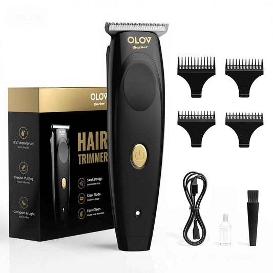 OLOV barber Hair Trimmer for Men, Cordless T-Blade Beard Trimmer, Professional Rechargeable Hair Clippers for Hair Cutting & Grooming