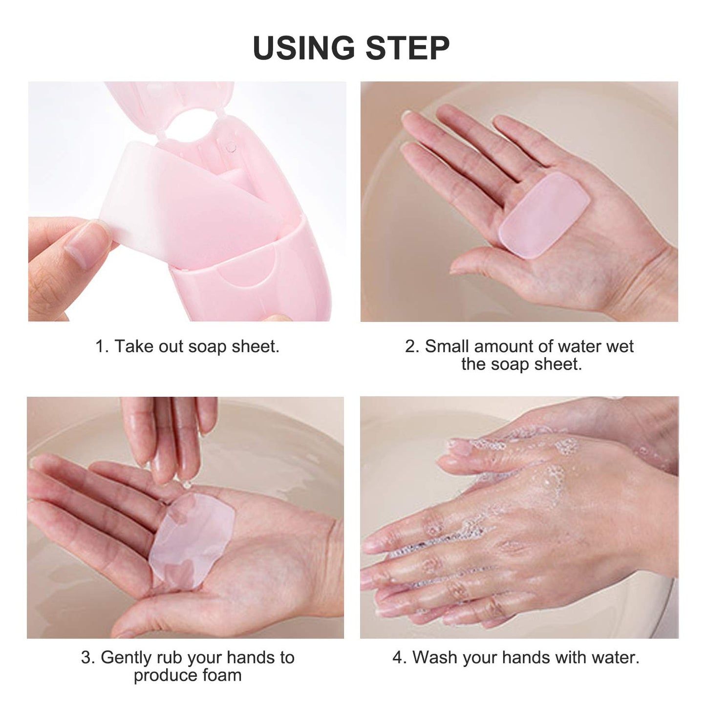 Portable Disposable Soap Sheets, Mini Portable Hand Washing Travel Hiking Washing Hand Bath Toiletry Paper Soap Sheets Bathing Soap (6 Boxes)