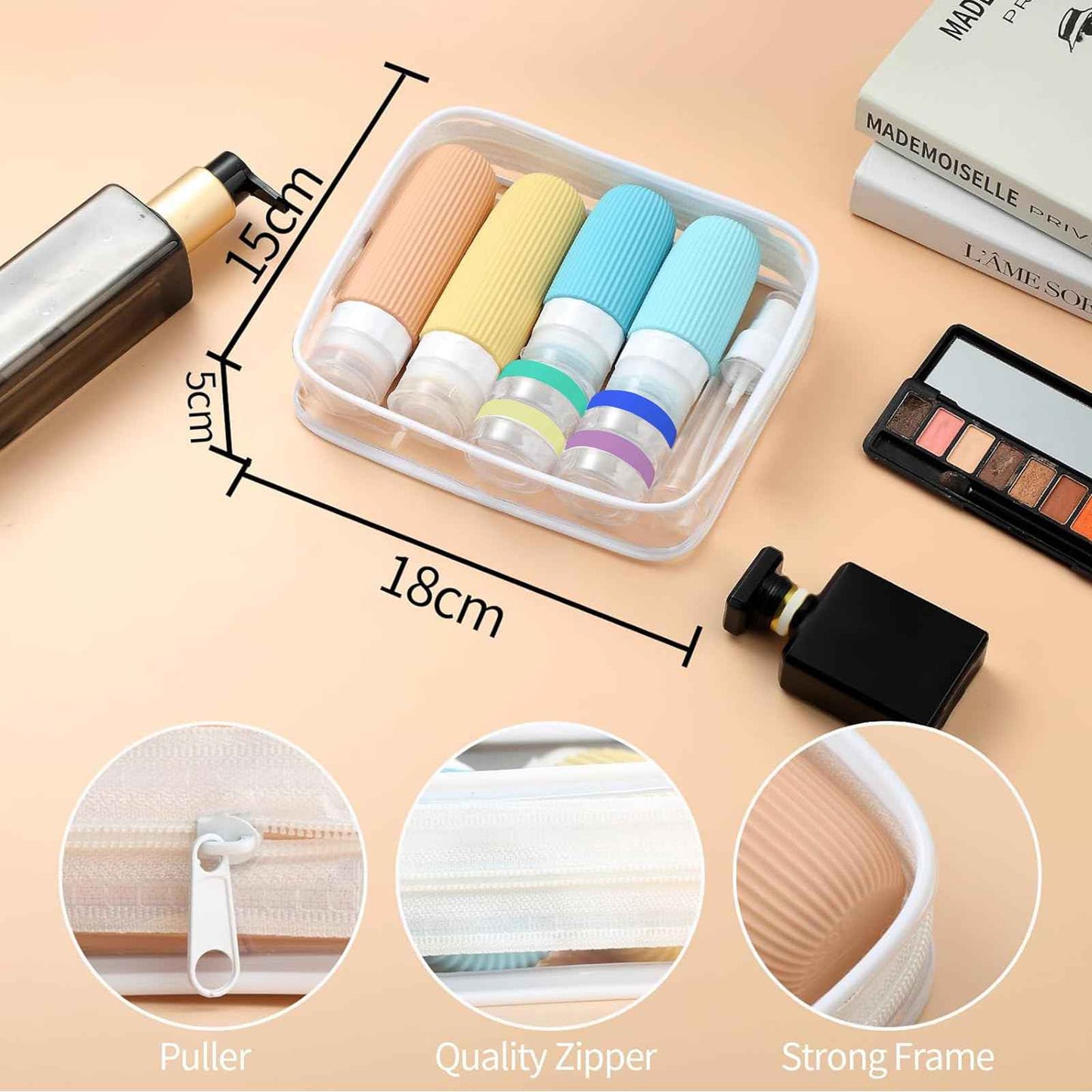 ZVAIS 16 Pack Travel Bottles for Toiletries Set, TSA Approved Leak Proof Silicone Travel Bottles for Toiletries, Refillable Travel Bottle for Conditioner and Shampoo Lotion & Body Wash Accessories