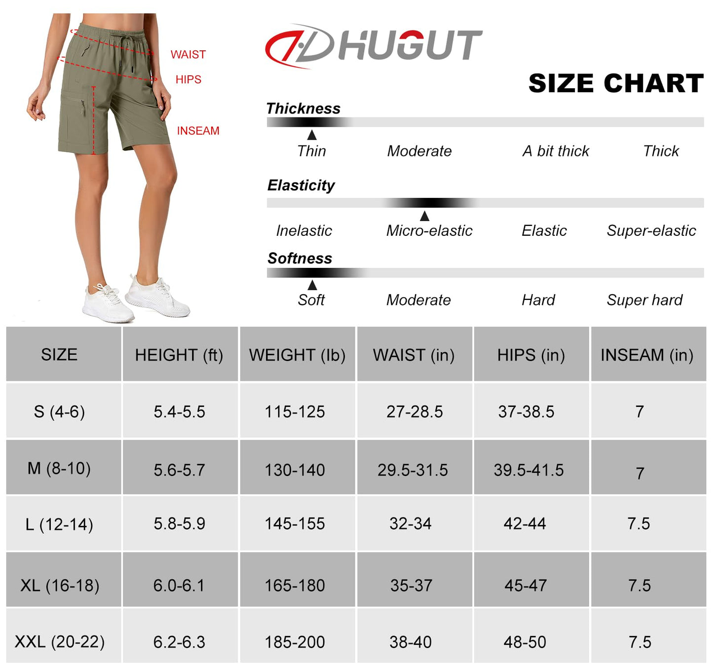 Women's Lightweight Hiking Cargo Shorts Quick Dry Athletic Shorts for Camping Travel Golf with Zipper Pockets Water Resistant Slate Green