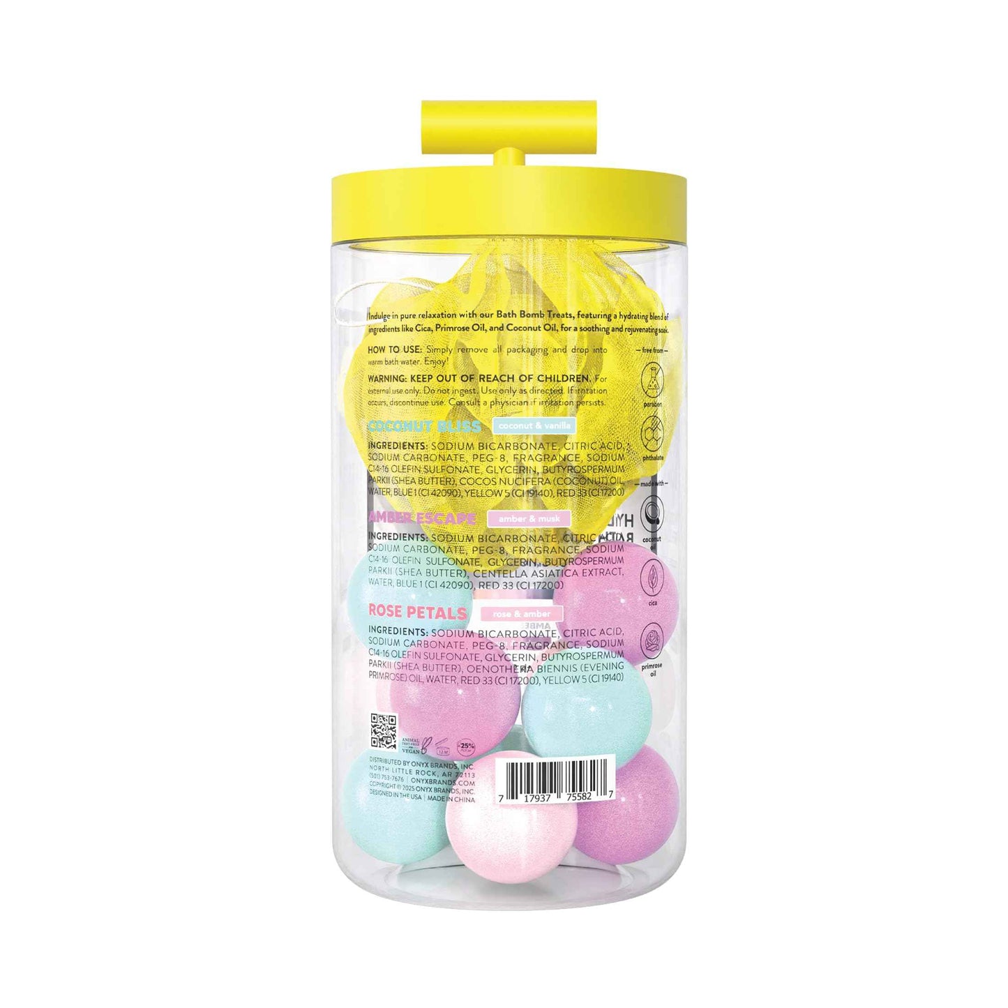 Onyx Professional Hydrating Bath Bomb Gift Set, 2 Pack - Includes 20 Bath Bombs and 2 Loofahs, Nourishes for Smooth Skin, Made with Shea Butter