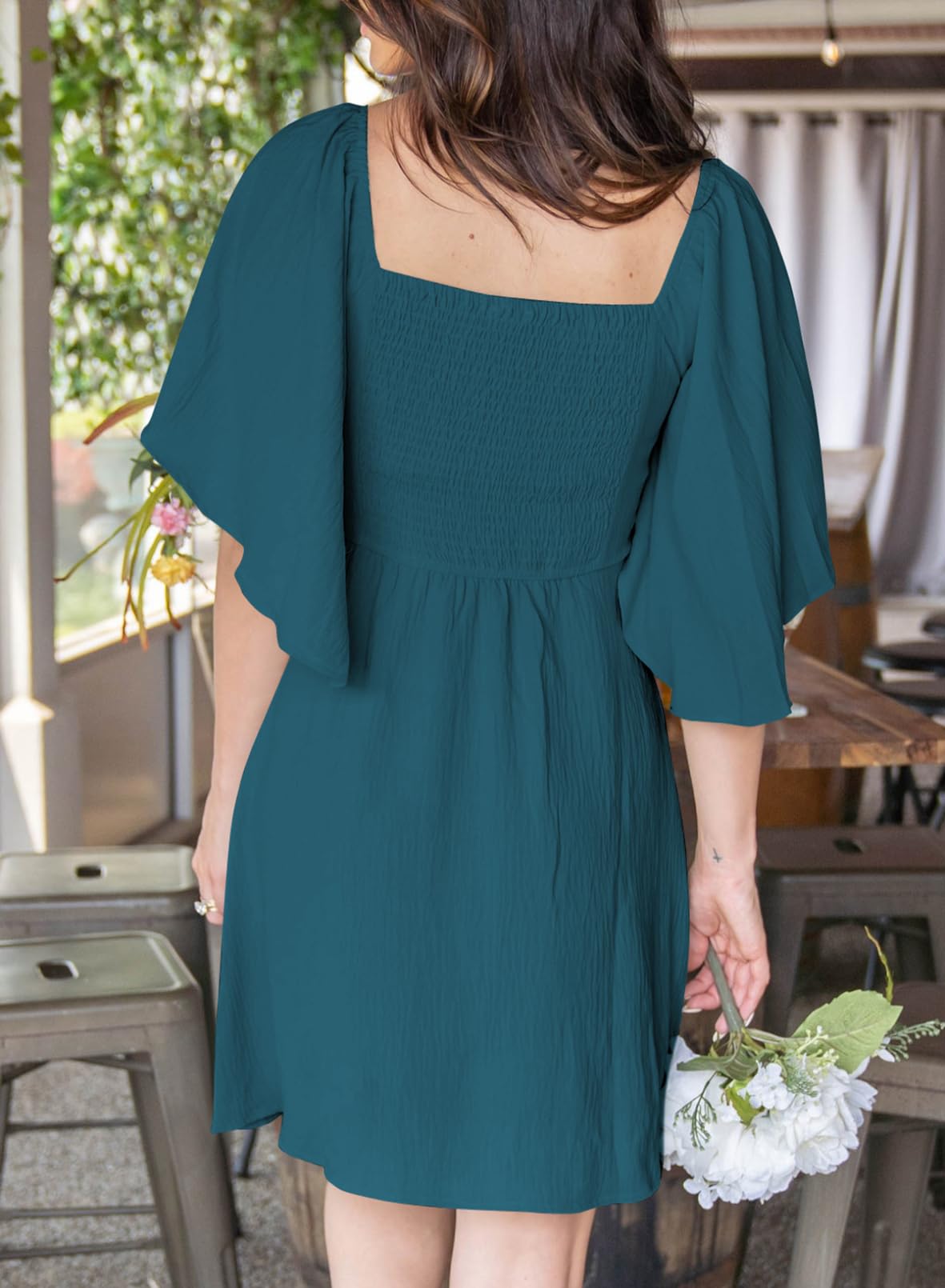 Dokotoo Fall Outfits Summer Dresses 2024 Fashion Casual Easter Dress Women Sexy V-Neck Womens Summer Dresses Beach Graduation Dress Short Wedding Guest Dress Sea Green