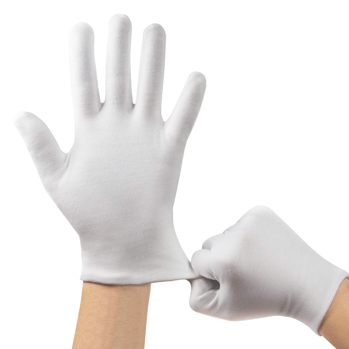 Cotton Gloves, 3Pairs White Gloves for Eczema, White Cotton Eczema Gloves for Men and Women Dry Hands, Breathable Machine Washable Cloth Gloves