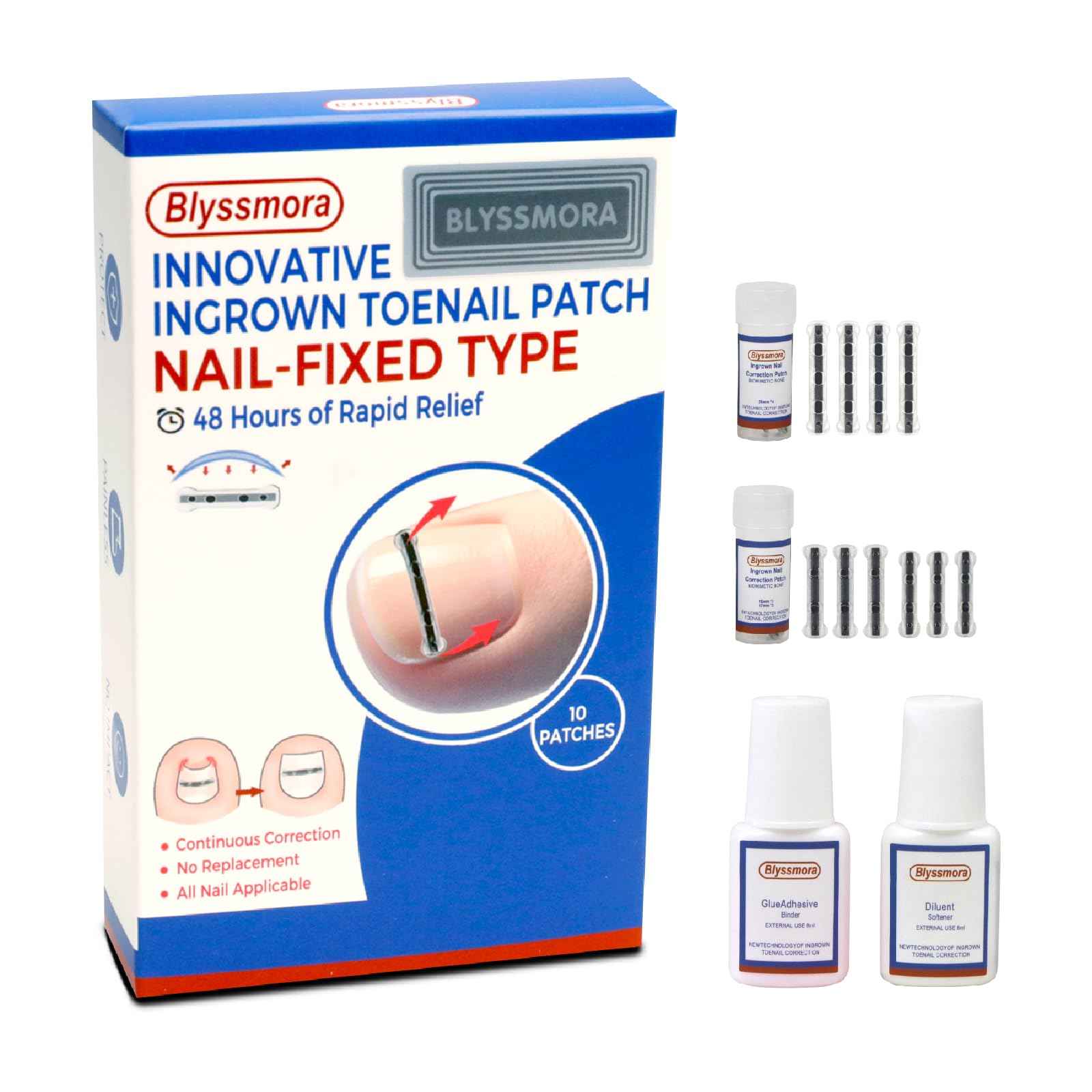 Titanium Ingrown Toenail corrector Removal Ingrown Toenail Treatment Reusable Ingrown Toenail Treatment Kit Professional Ingrown Toenailcorrection strips,Ingrown Toenail Corrector for home use 10pcs