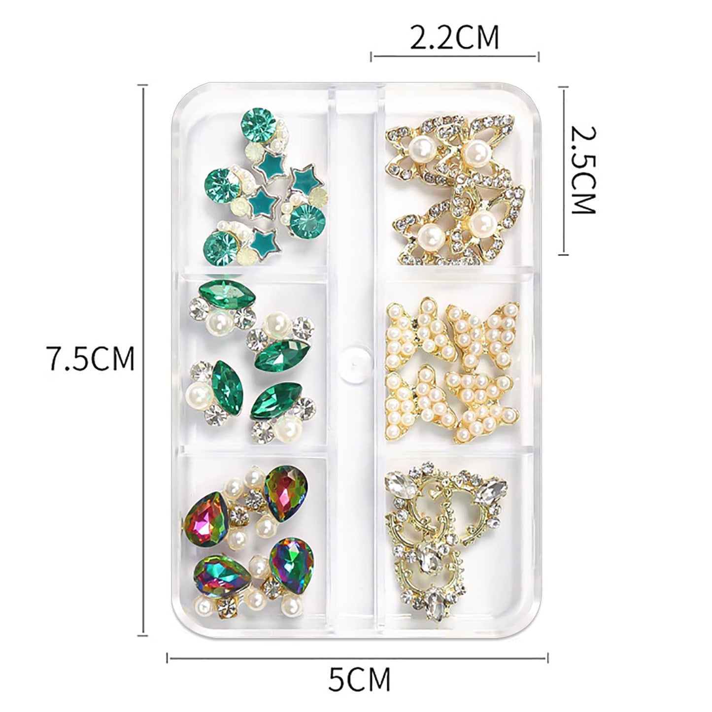 XEAOHESY 24pcs 3D Alloy Gold Butterfly Nail Charms for Nails Nail Pearls for Nail Art Big Diamonds for Nails Nail Pearls Diamonds for 3D Nails Art 3D Nail Charms for Acrylic Nails