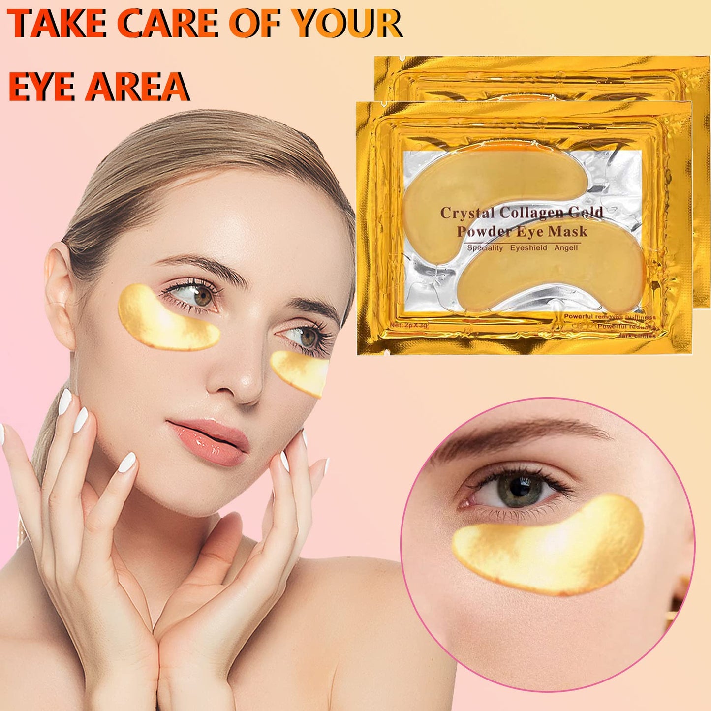 DuoZeng 30 Pairs Under Eye Patches for Puffy Eyes,24K Gold Eye Masks Collagen Under Eye Mask Patches for Dark Circles Puffiness,Moisturizing Under Eye Gel Pads Eye Bags Treatment for Women