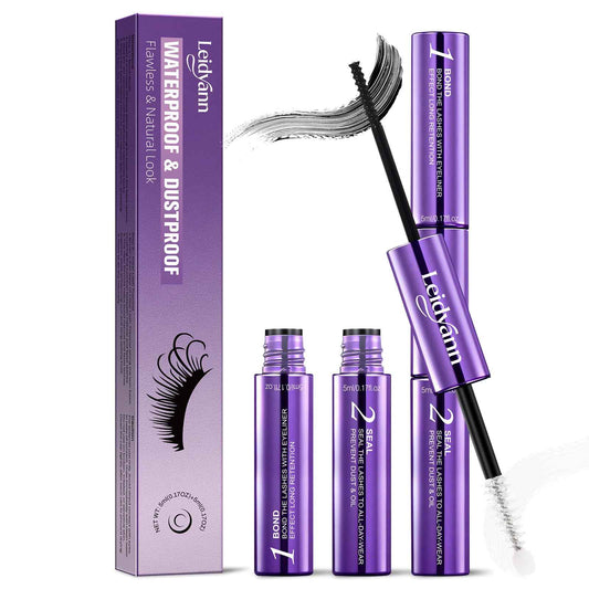 Lash Cluster Glue, Lash Cluster Bond & Seal, 2-in-1 Adhesive for Eyelash Extensions, 72H Waterproof & Long-Lasting Hold,Non-Irritating Gentle Formula, Strong Hold Bond and Seal