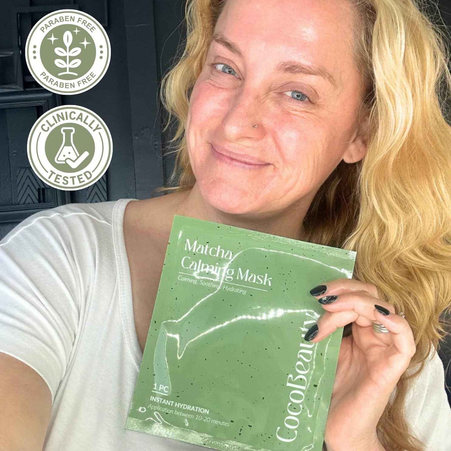 COCOBEAUTY Matcha Mask – Calming Peel Off Mask for Face – Deep Cleansing & Hydrating Green Tea Facial Mask for Smooth, Radiant Skin (16 units)